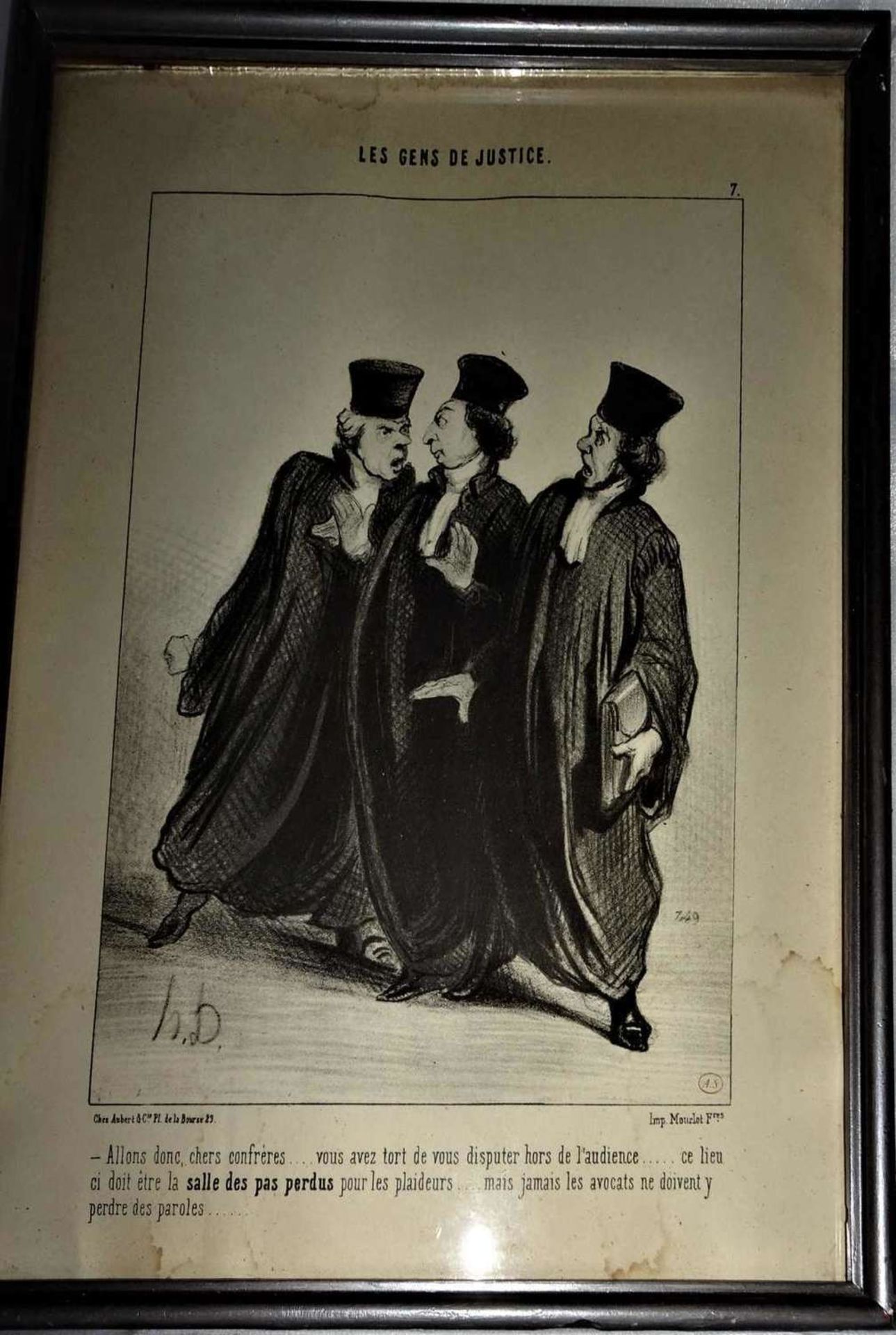 Honoré Daumier (1808-1879), Druckgraphik "Les Gens de Justice", Printed by Aubert Paris. Hinter