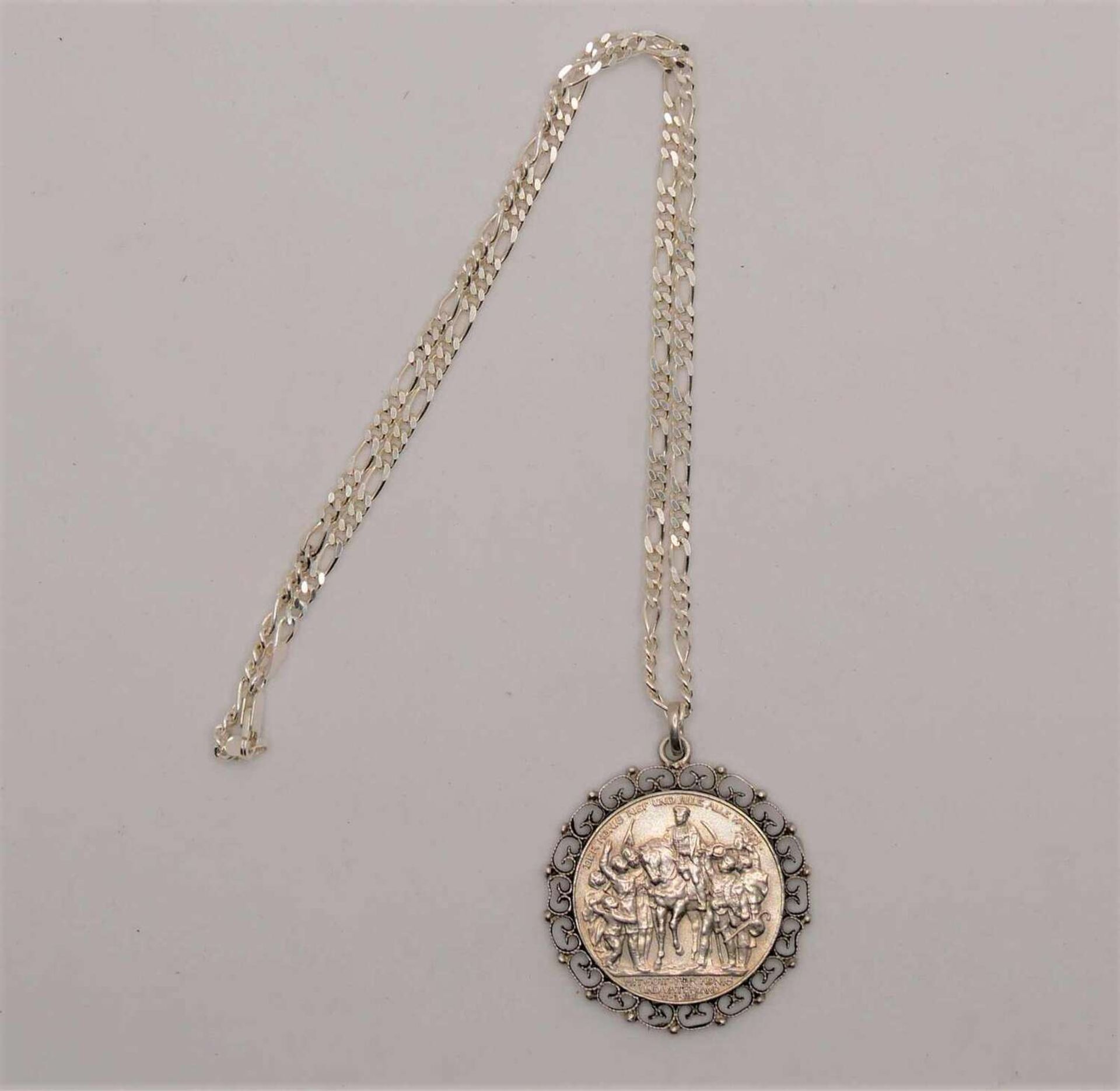 Münze Kaiserreich, gefaßt, an 925er Silberkette Empire coin, set, on 925 silver chain - Bild 2 aus 3