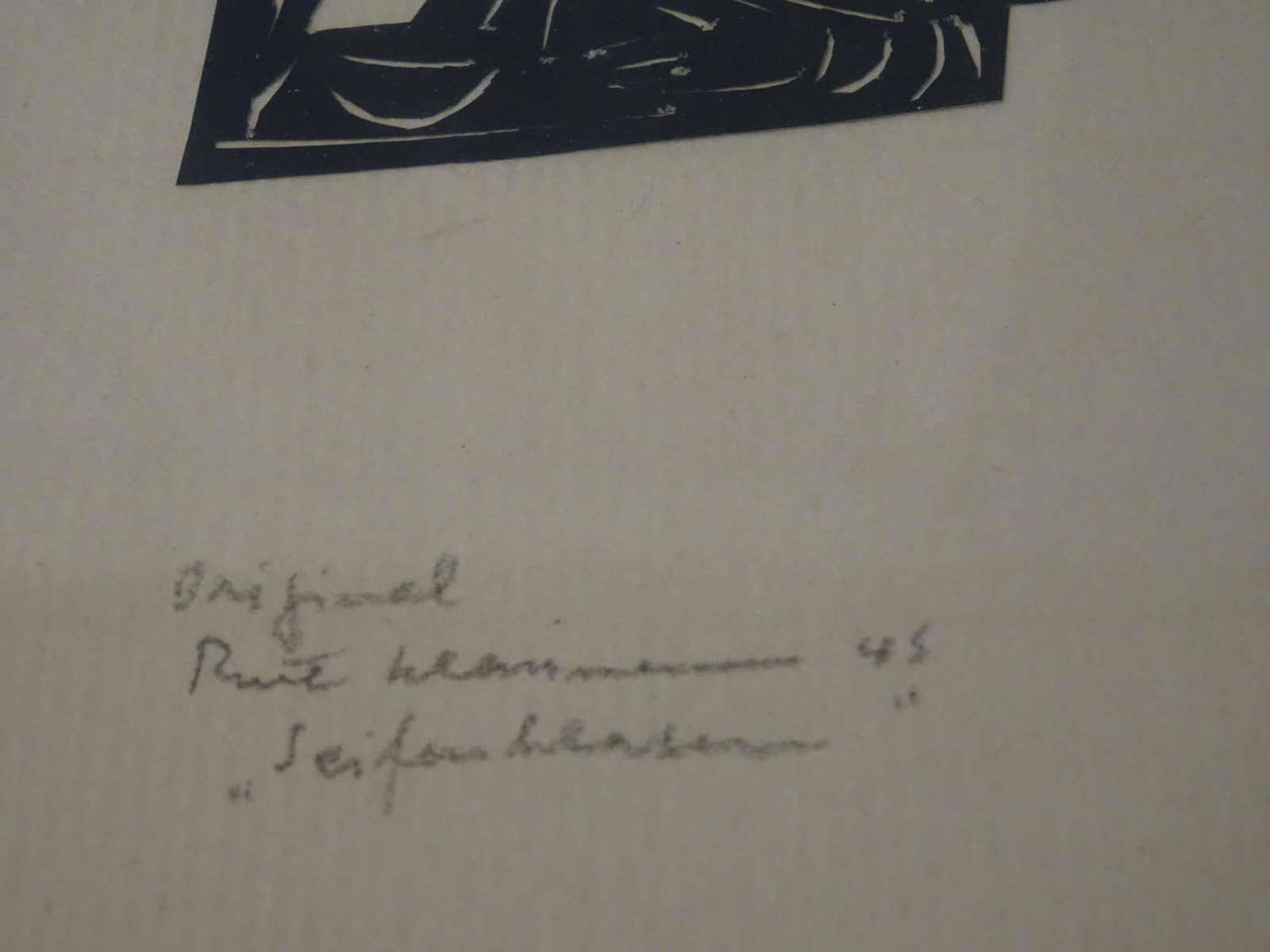 Ruth Schaumann (1899-1975), Scherenschnitt "Seifenblasen" Signatur Ruth Schaumann 45. Hinter Glas - Image 2 of 2