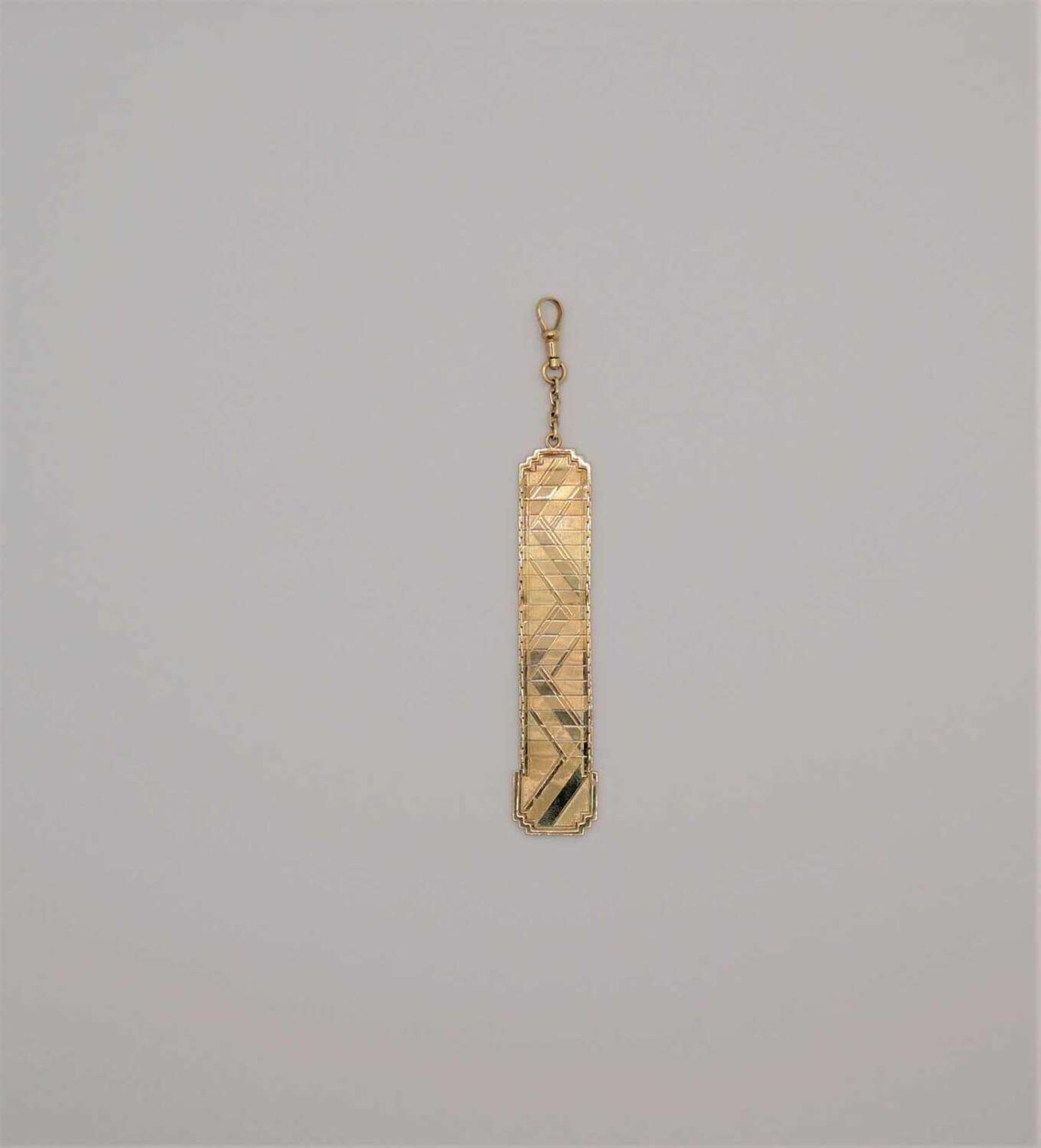 1 goldener Bierzipfel 14ct, geprüft im Original Etui, Gesamtlänge ca 11,5cm, Gewicht ca 9,63g. , - Bild 2 aus 4