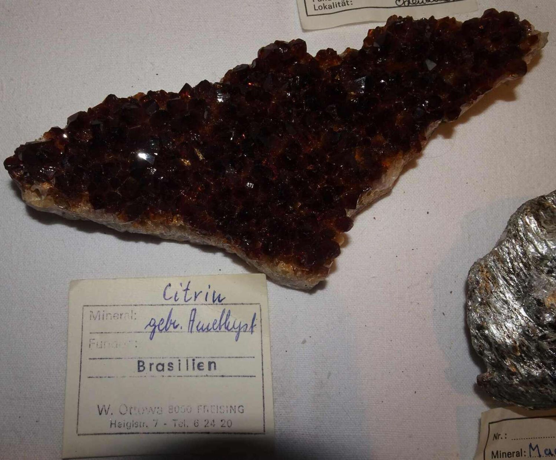 Lot Edelsteine / Mineralien, dabei Selenit Narcia, Fundort: Mexiko, Aktinolith, Fundort: Pfitsch, - Bild 5 aus 6