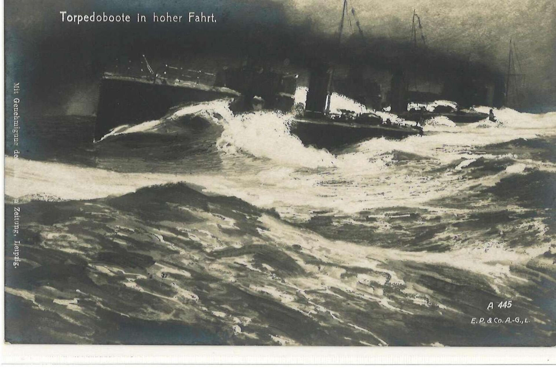 K. u. K. Marine - Feldpostamt -Stempel auf AK "Torpedoboot in hoher Fahrt". Mit Stempel "SMS Don
