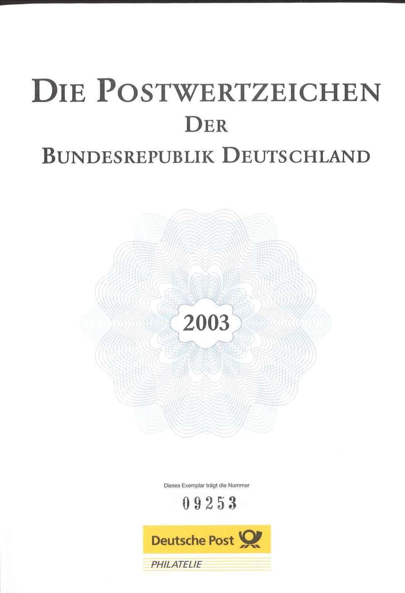 Die Postwertzeichen der BRD 2003 im Schuber. Marken postfrisch Frankaturware neu. Top Zustand. The