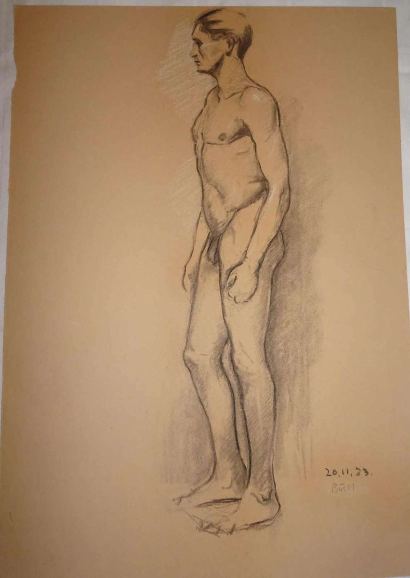 Herbert Böckl (1894-1966), "Männerakt", rechts Signatur 20.11.33 Böckl. Maße: Höhe ca. 50 cm, Länge