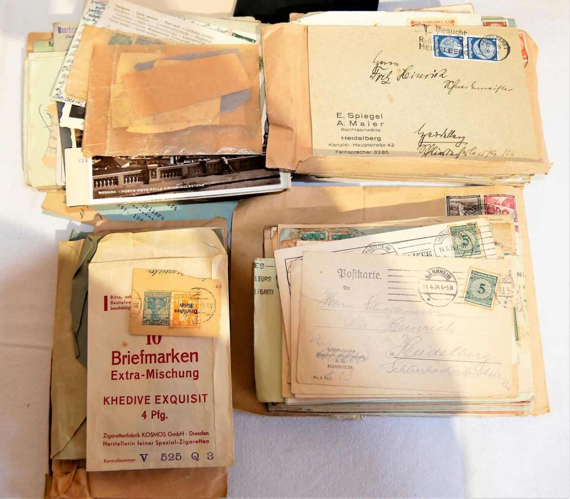 Lot Belege und Postkarten, meist Deutsches Reich, sowie etwas Europa, dabei auch Briefkuverts mit - Bild 2 aus 3