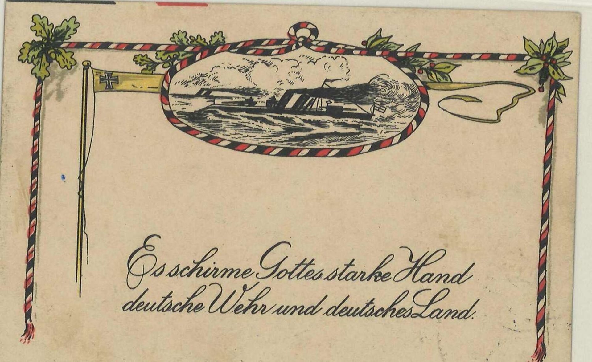 Deutsches Reich, Gedenk - Postkarte 1914-1915, gelaufen mit Sinnspruch. German Reich, commemorative - Image 2 of 2