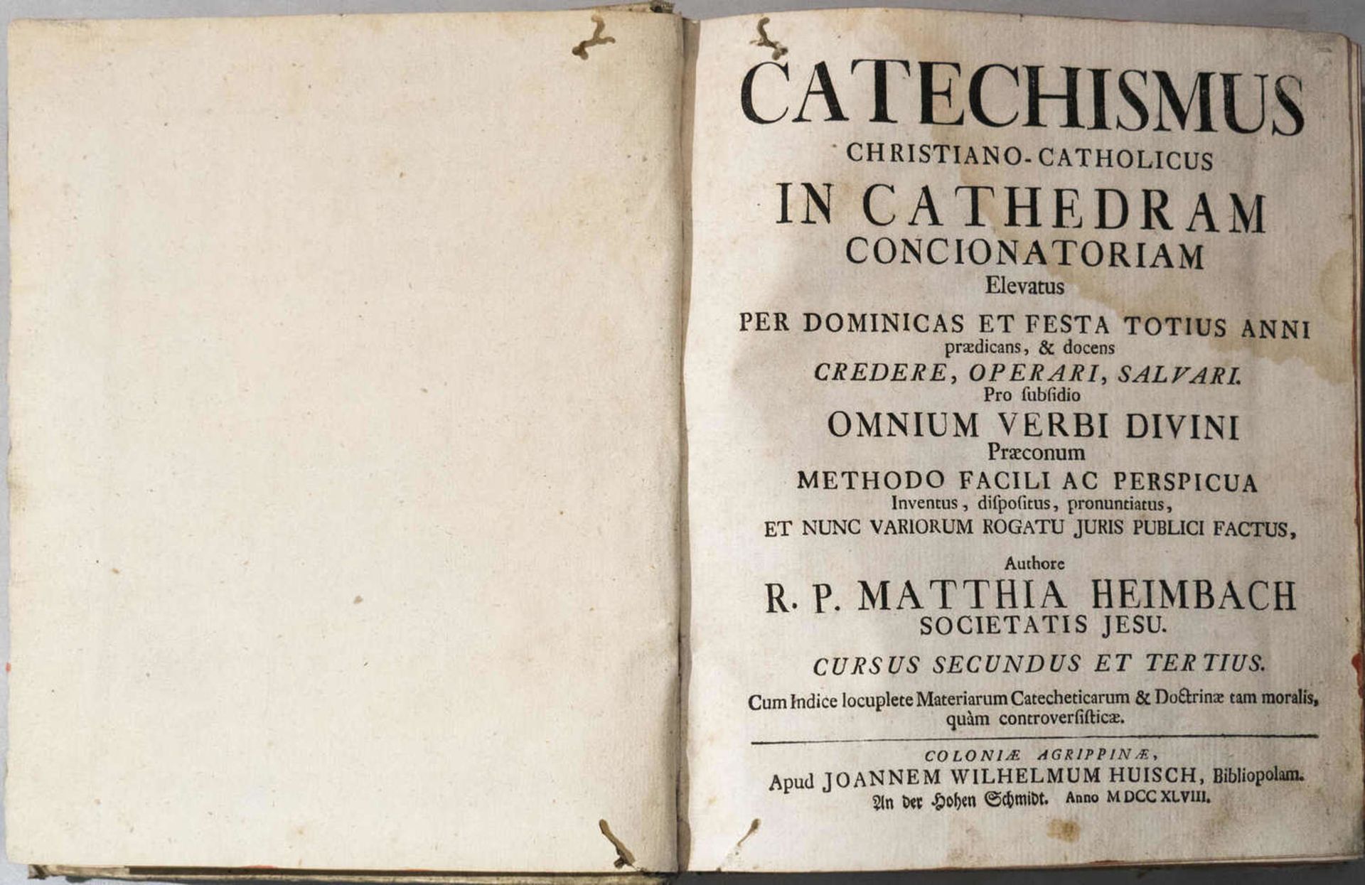 Catechismus christiano-catholicus in cathedram concionatoriam elevatus. Per Dominicas et festa