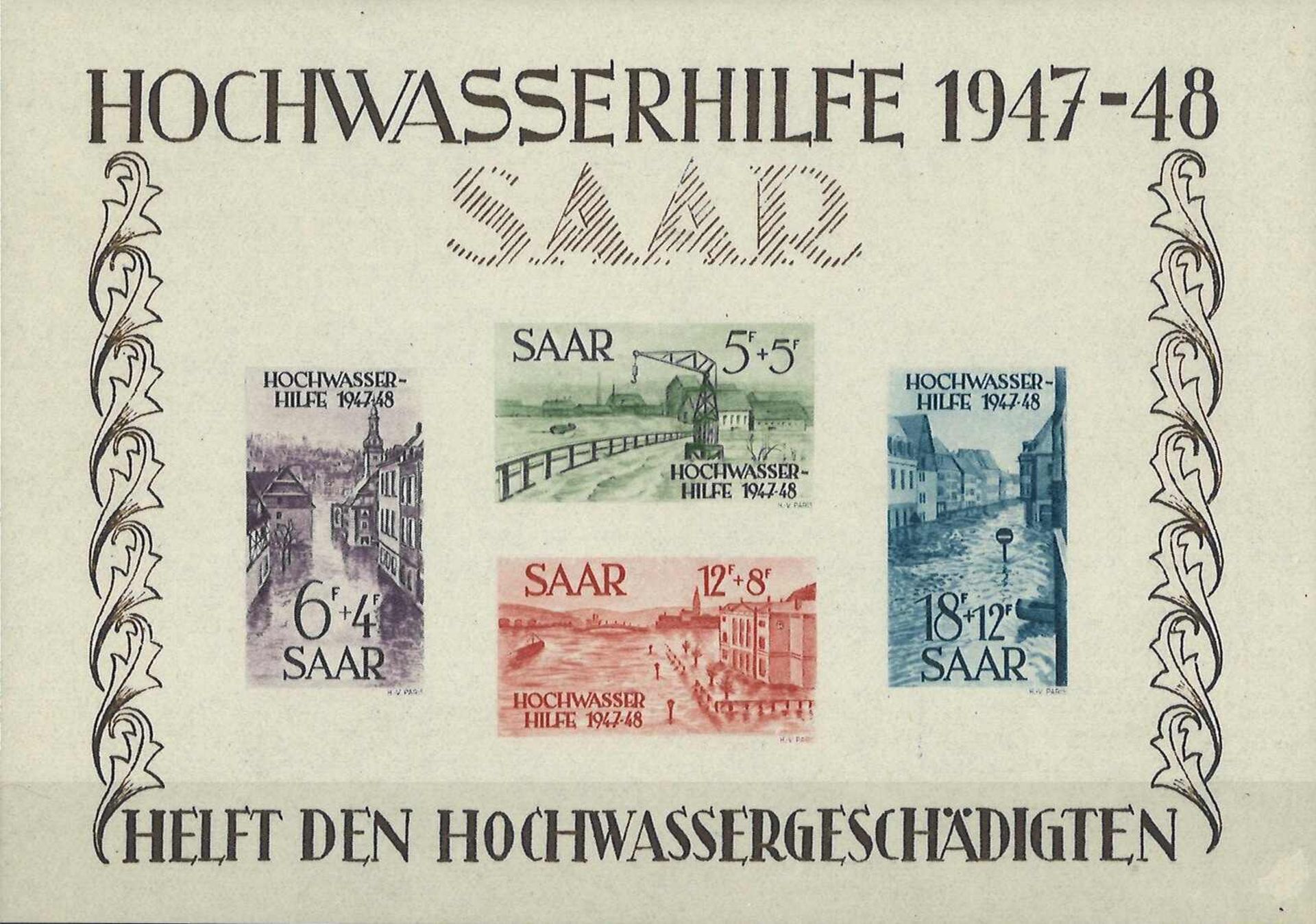 Saarland 1950, Block 1, postfrischSaarland 1950, block 1, mint never hinged