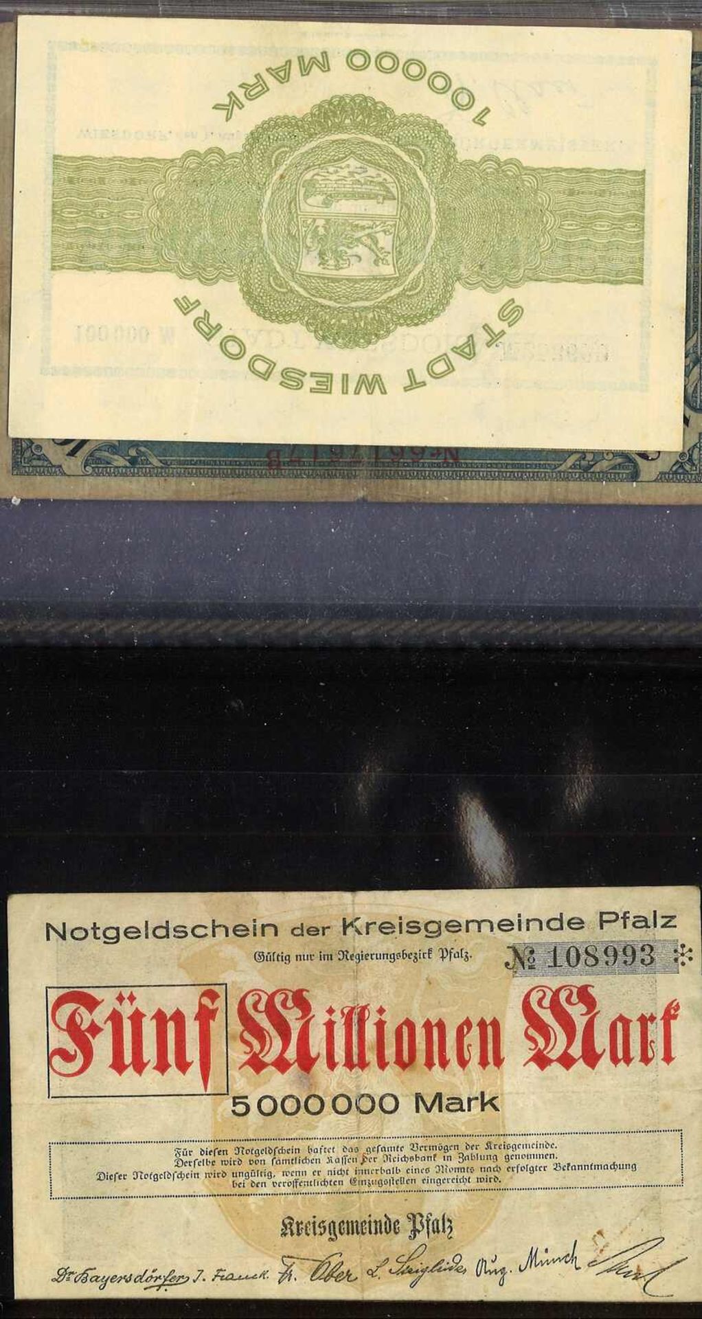 Lot Banknoten in der Mappe, meist Deutschland. 20 Scheine, verschiedene Erhaltungen.Lot of banknote - Image 3 of 3