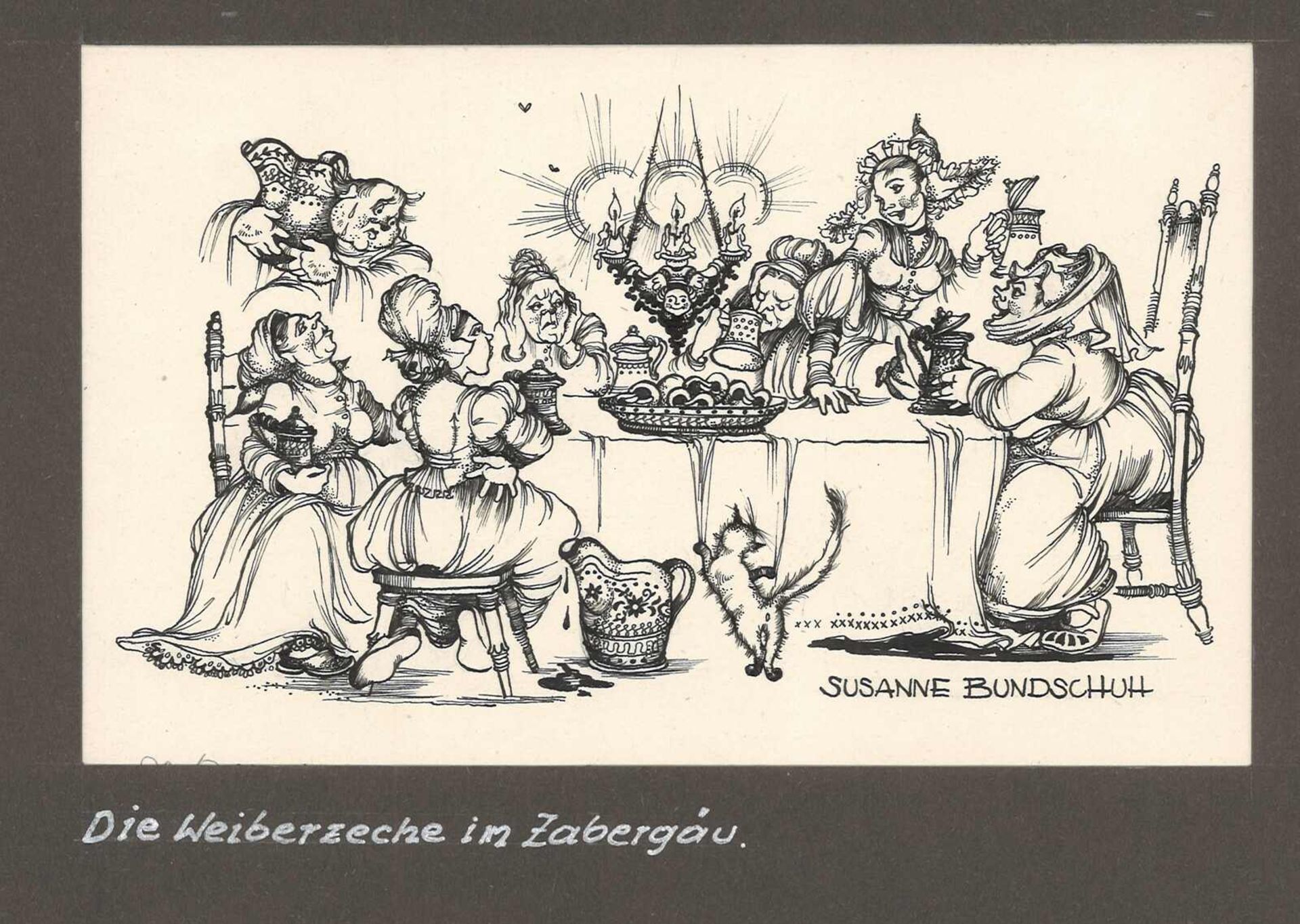 Susanne Bundschuh / Duschek, 30 Blätter mit Tuschezeichnungen, ausgefallene Stücke.Susanne Bundsc - Bild 3 aus 4