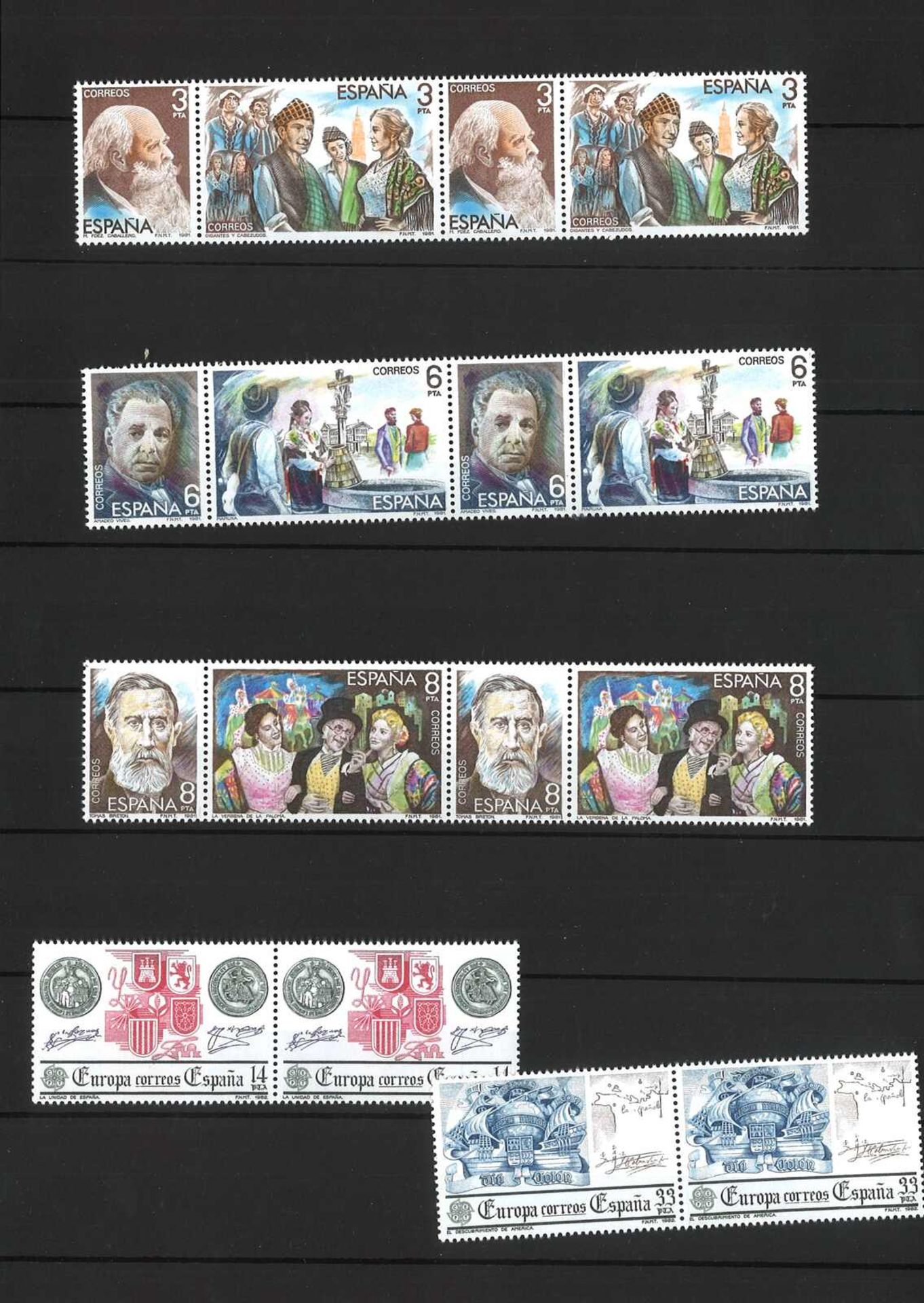 Spanien, postfrische Marken 1976-1985, meist in Paaren. Im Einsteckbuch.Spain, mint stamps 1976-198 - Image 3 of 3