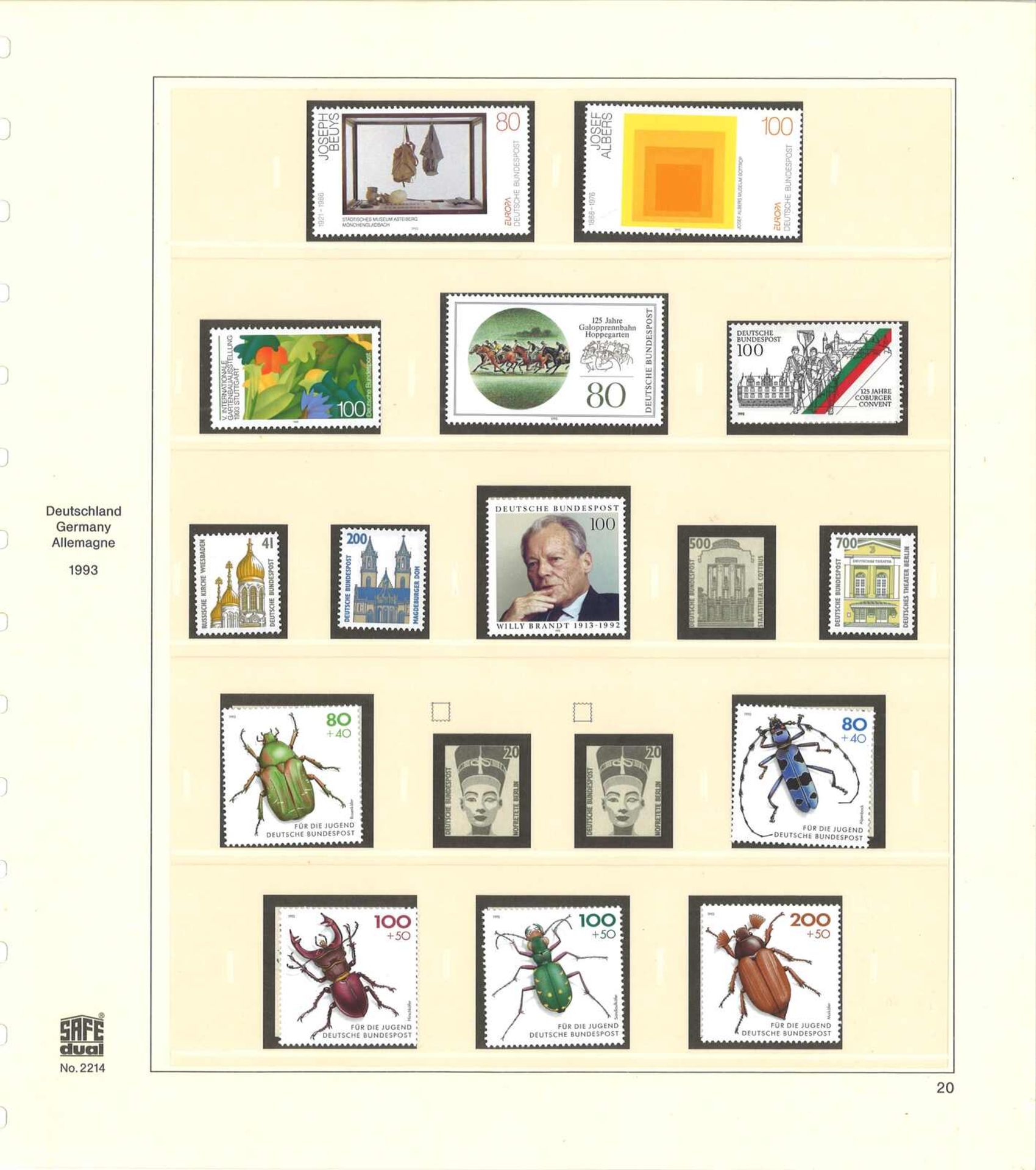 BRD, Sammlung von 1983-1994 im SAFE Falzlos-Vordruckalbum, postfrisch. Augenscheinlich komplett. Ho