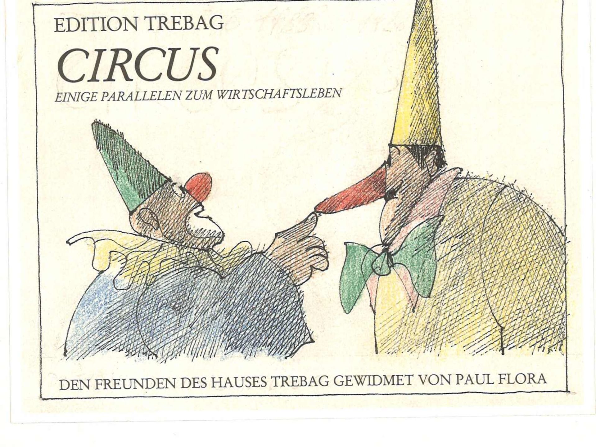 Paul Flora (1922-2009), Edition Trebag "Circus", beinhaltet folgende Blätter: 1. Lebenslauf Paul F - Bild 2 aus 6
