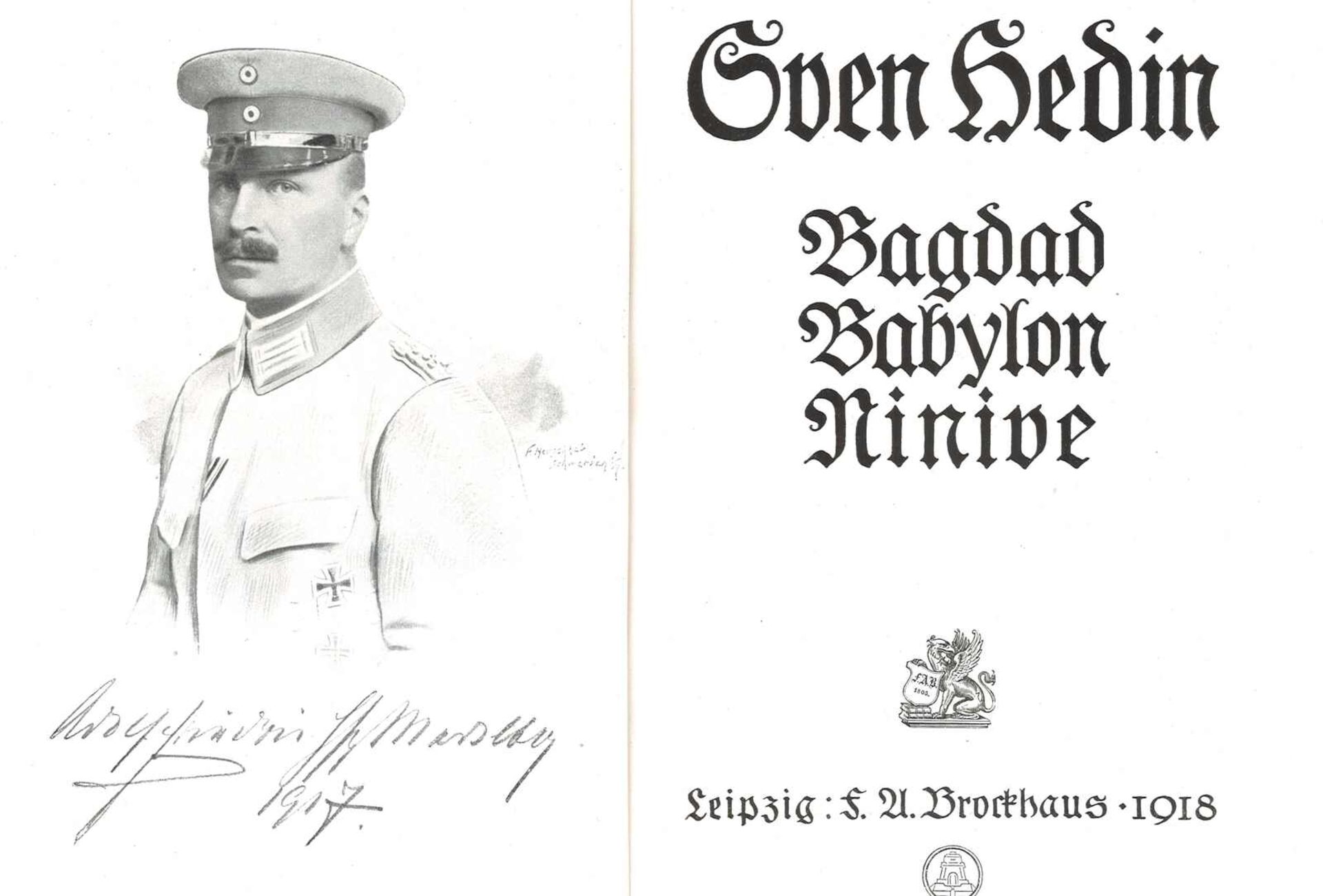 Sven Hedin "Bagdad, Babylon, Ninive", 1. Weltkrieg, 1918. Guter Zustand.Sven Hedin "Baghdad, Babylo - Image 2 of 3