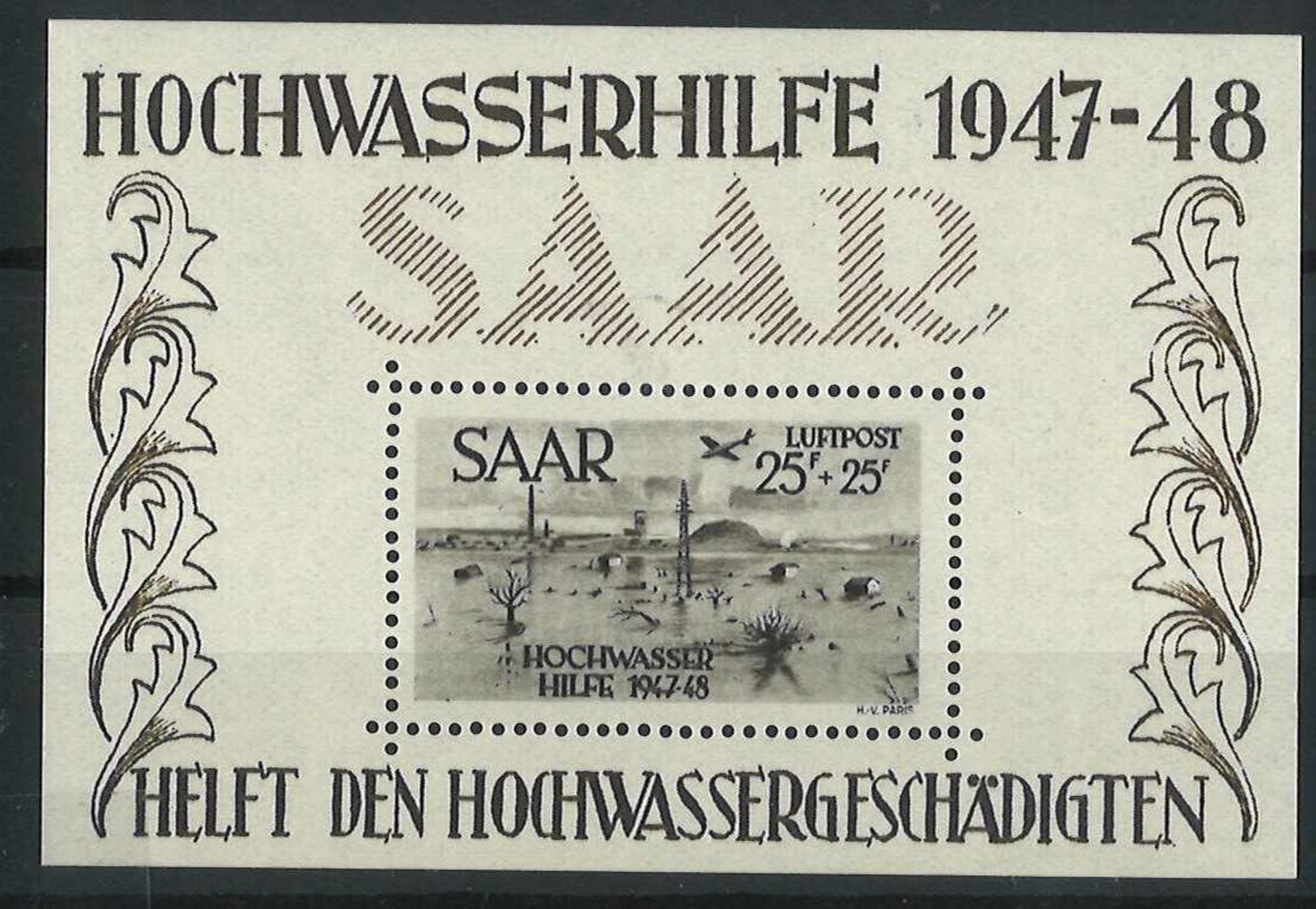 Saarland 1950, Block 2. postfrischSaarland 1950, block 2. Mint never hinged