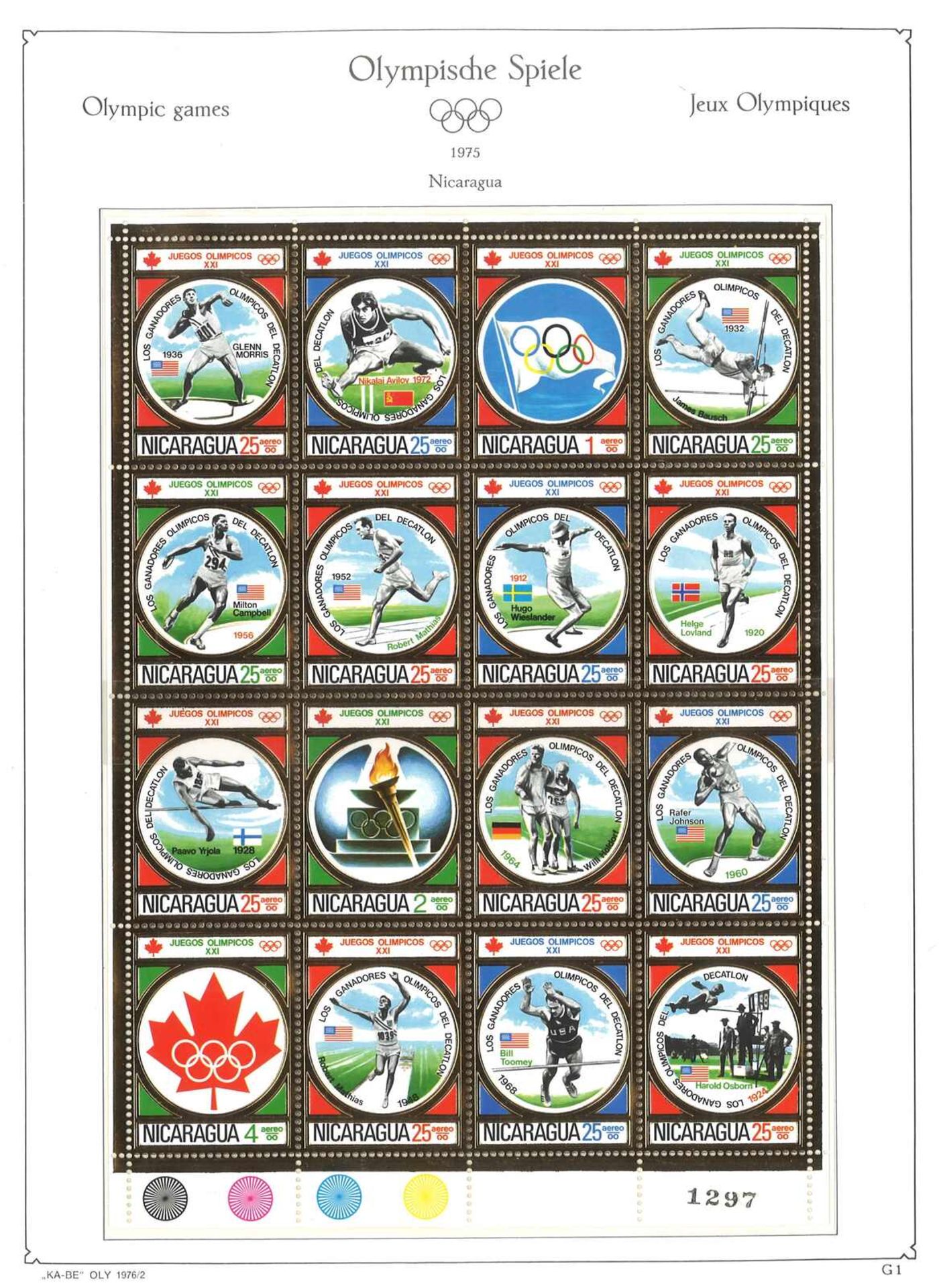 Briefmarken Olympische Spiele 1976, im Album, 35 Vorlageblätter!Postage stamps Olympic Games 1976, - Image 2 of 3