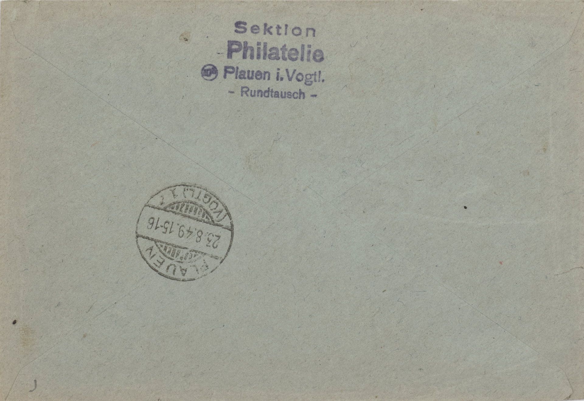 SBZ, Mi. - Nr. 234 - 238 auf R - Brief von Weimar nach Plauen. Mit Sonderstempel. Kuvert mit kleinem - Bild 2 aus 2