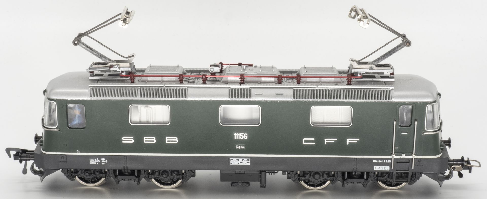 Fleischmann E - Lokomotive Re 4/4 der SBB CFF, BN 11156. grün. Spur H0. Ohne OVP. *. - Image 5 of 6