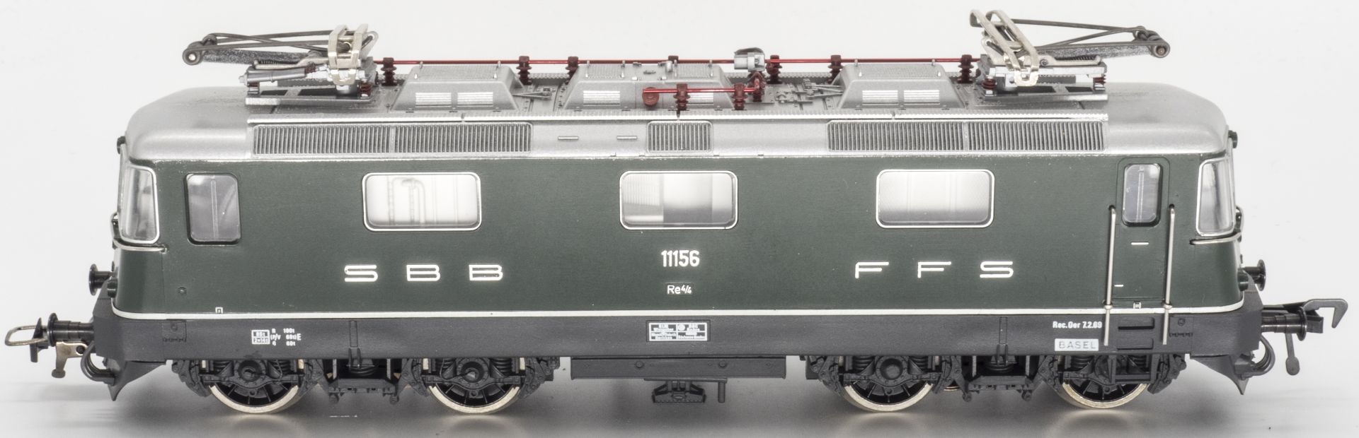Fleischmann E - Lokomotive Re 4/4 der SBB CFF, BN 11156. grün. Spur H0. Ohne OVP. *.