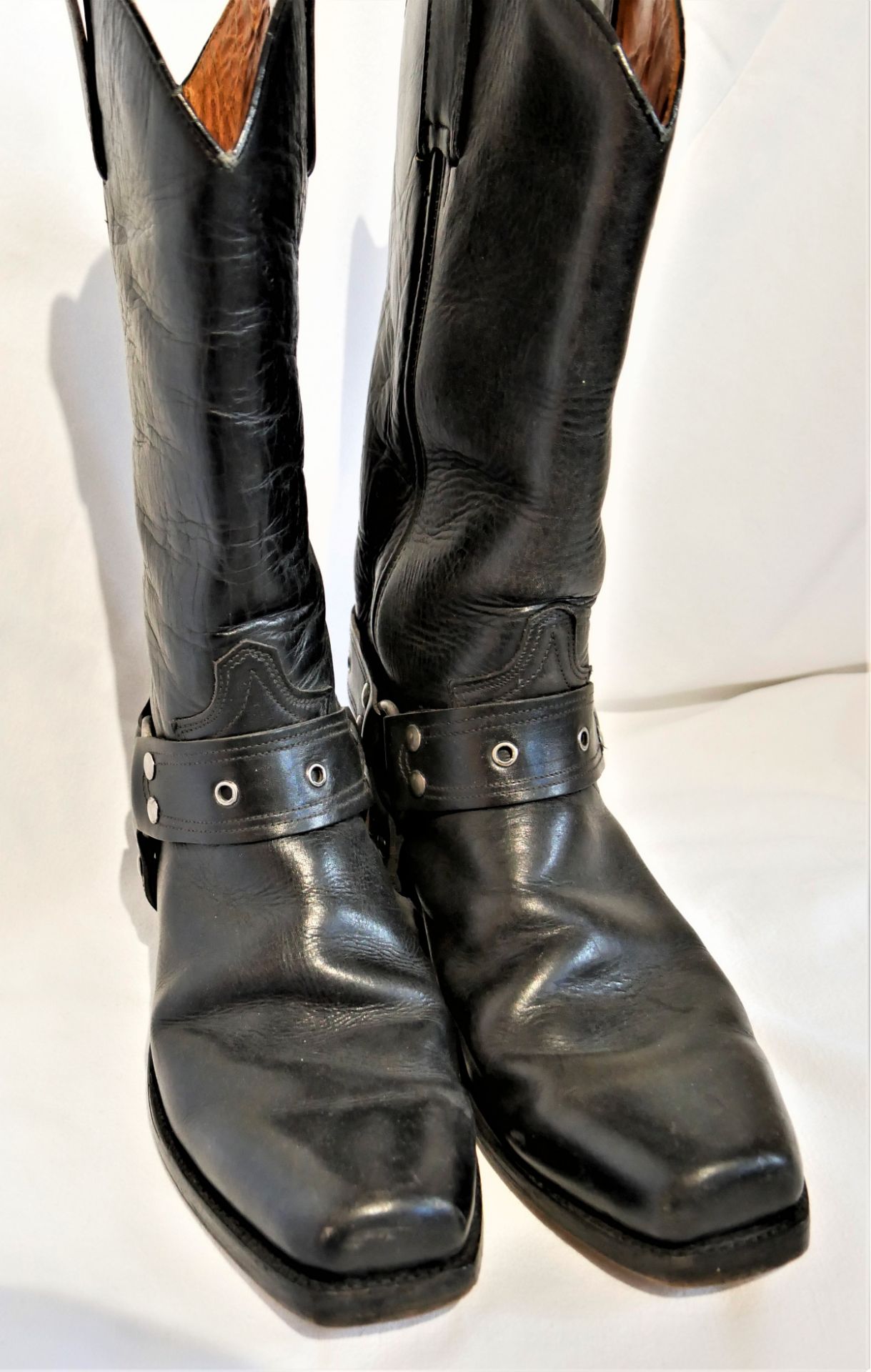 Original "Sendra" Biker-Boots, schwarzes Leder, US Größe 10 entspricht Größe 44, guter getragener - Image 4 of 4