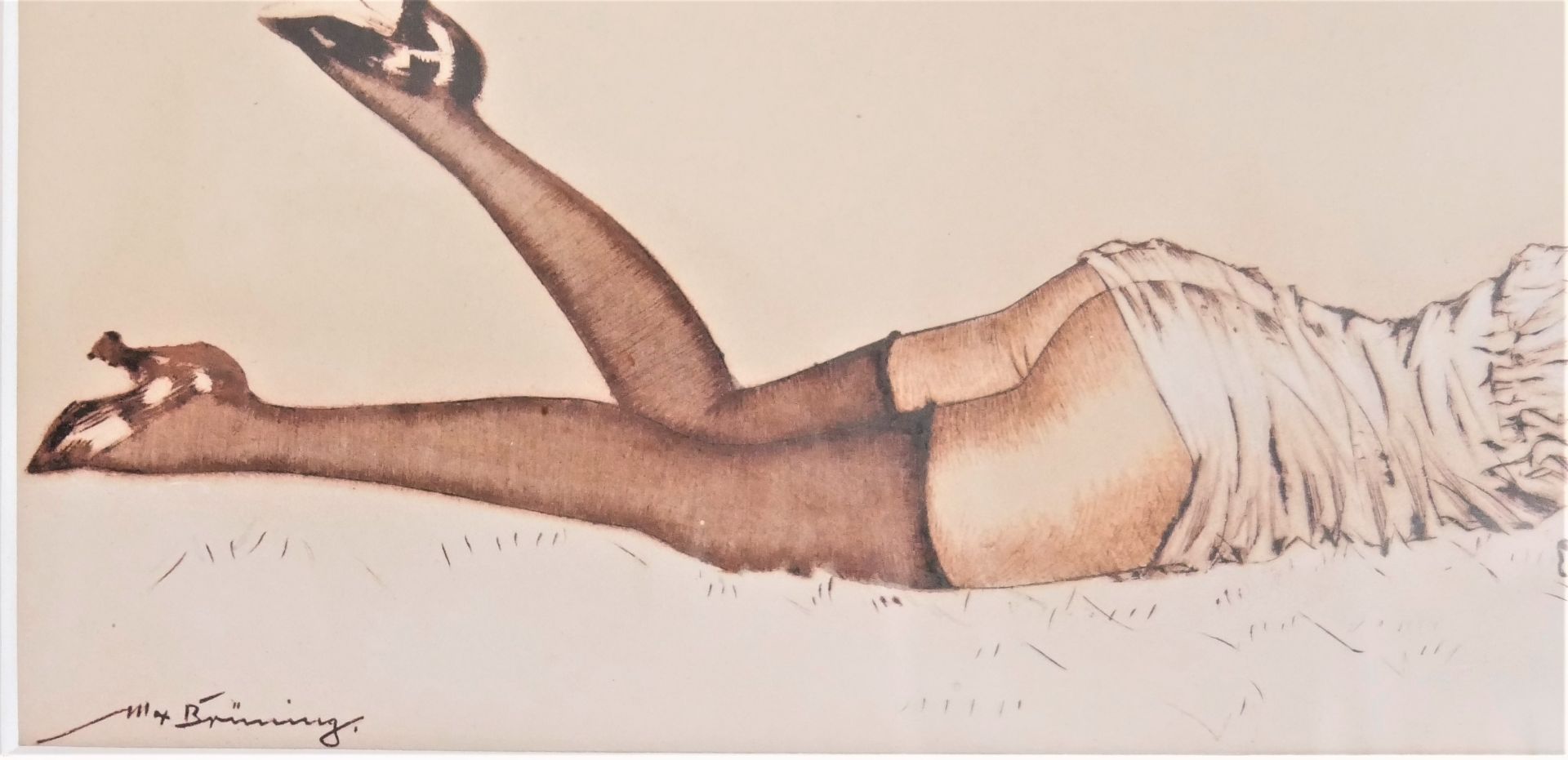 Max Brüning (1887-1968), Lichtdrucktafel "Junge Frau mit Buddha", links unten Signatur. Hinter - Bild 3 aus 3