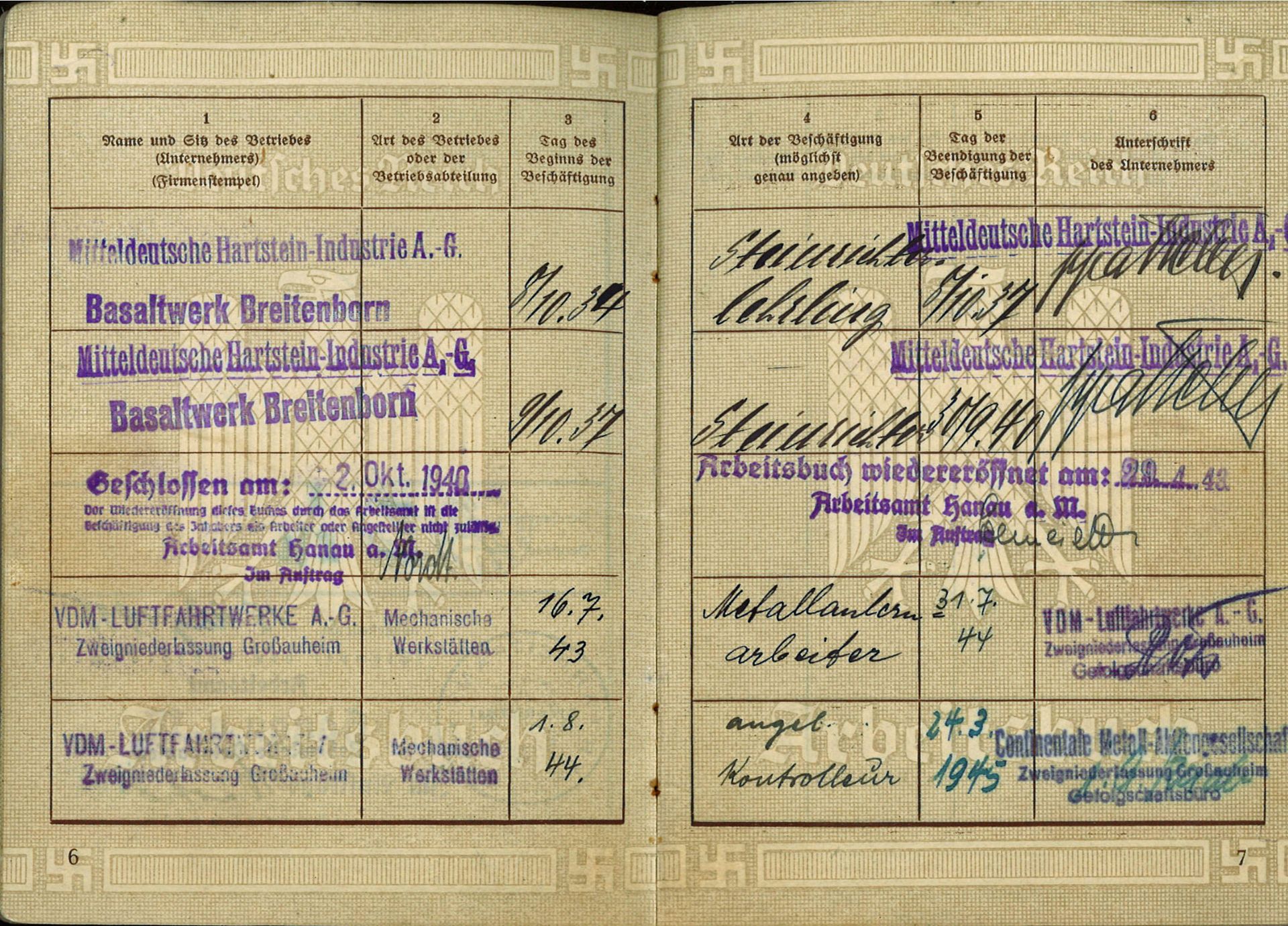 Lot von 3 Arbeitsbüchern, Militaria. 3. Reich, 2 x Zustand 2, 1x Zustand 3-, bitte besichtigen - Bild 5 aus 5