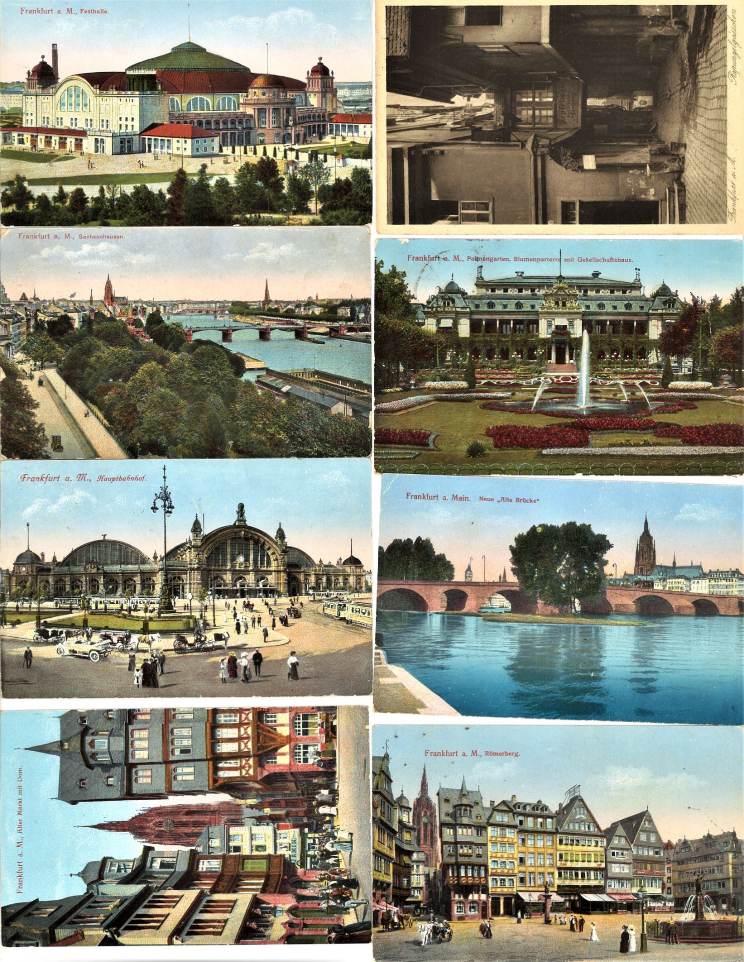 Lot Postkarten, Motiv Frankfurt am Main, meist Vorkrieg, gelaufen und ungelaufen. Insgesamt 18