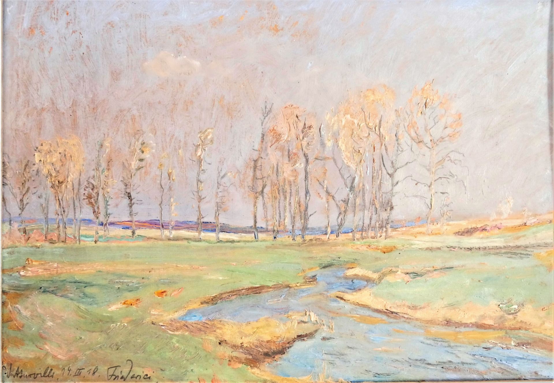 Walter Friederici (1874-1943), Ölgemälde auf Malkarton "Vorfrühling in Frankreich", links unten - Image 2 of 3