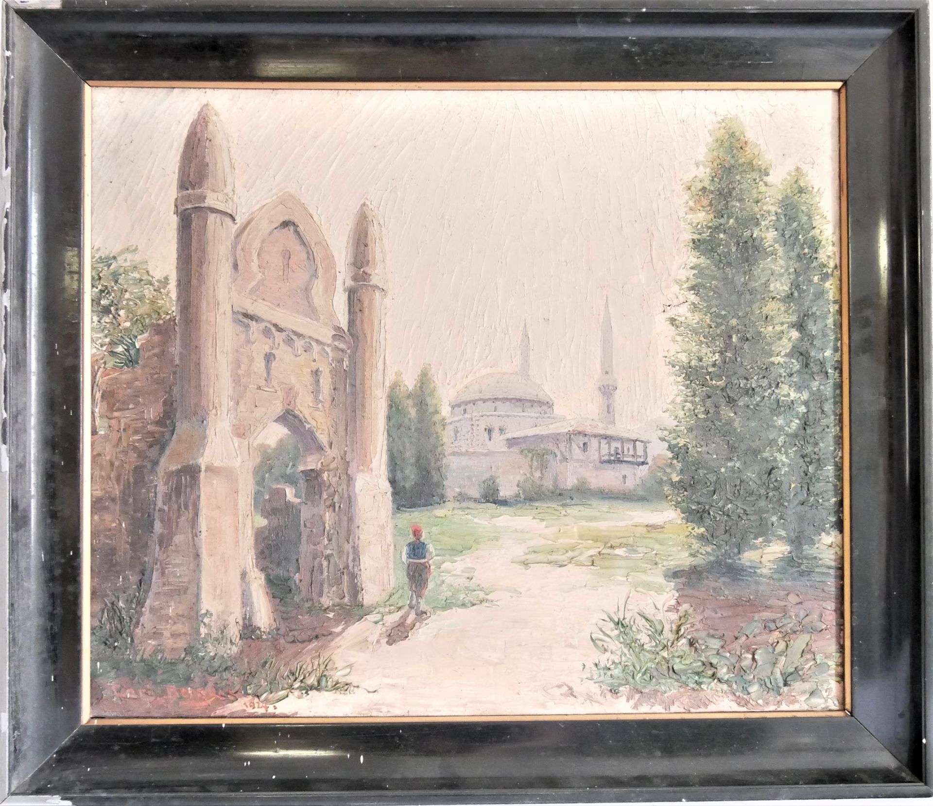 Carl Bergner, Ölgemälde auf Leinwand "Moschee", links unten Signatur Carl Bergner 1924 (rechts