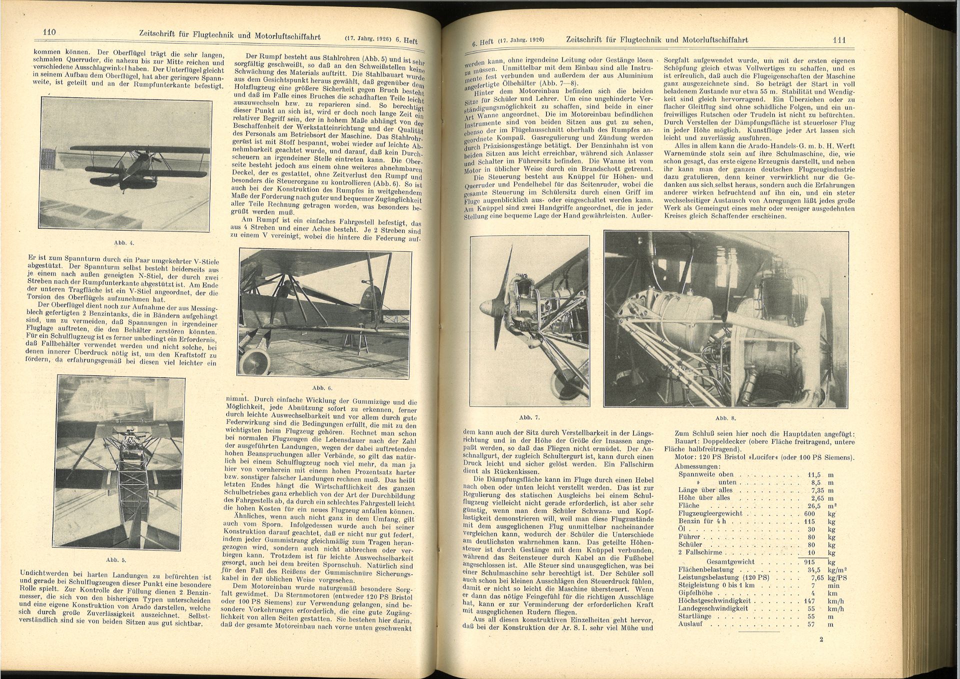 Zeitschrift für Lufttechnik und Motorluftschifffahrt, gebundener kompletter Jahrgang 1926, 570 - Bild 2 aus 3