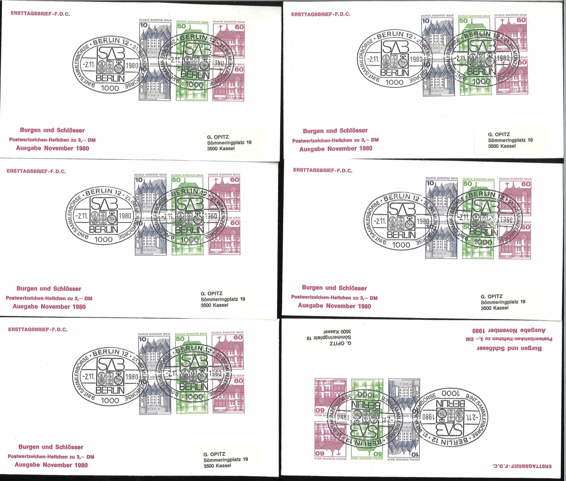 Berlin, Zusammendrucke W 75/76, 44mal auf Schmuck FDC 2.11.80, Michel Wert 1677 Euro