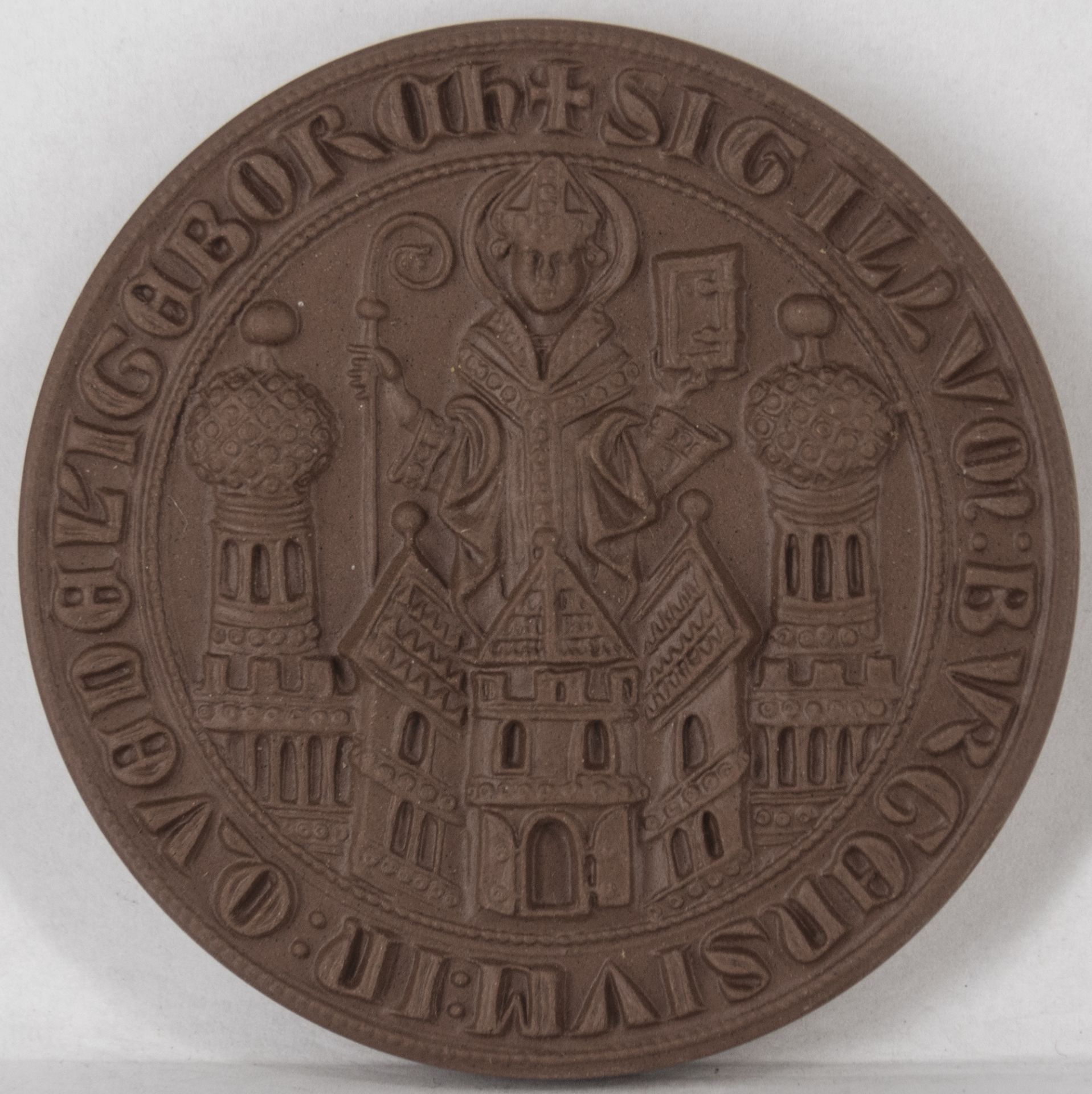 Porzellan - Medaille "Stadtsiegel von Quedlinburg um 1300", Meißen, Durchmesser: ca. 67 mm.