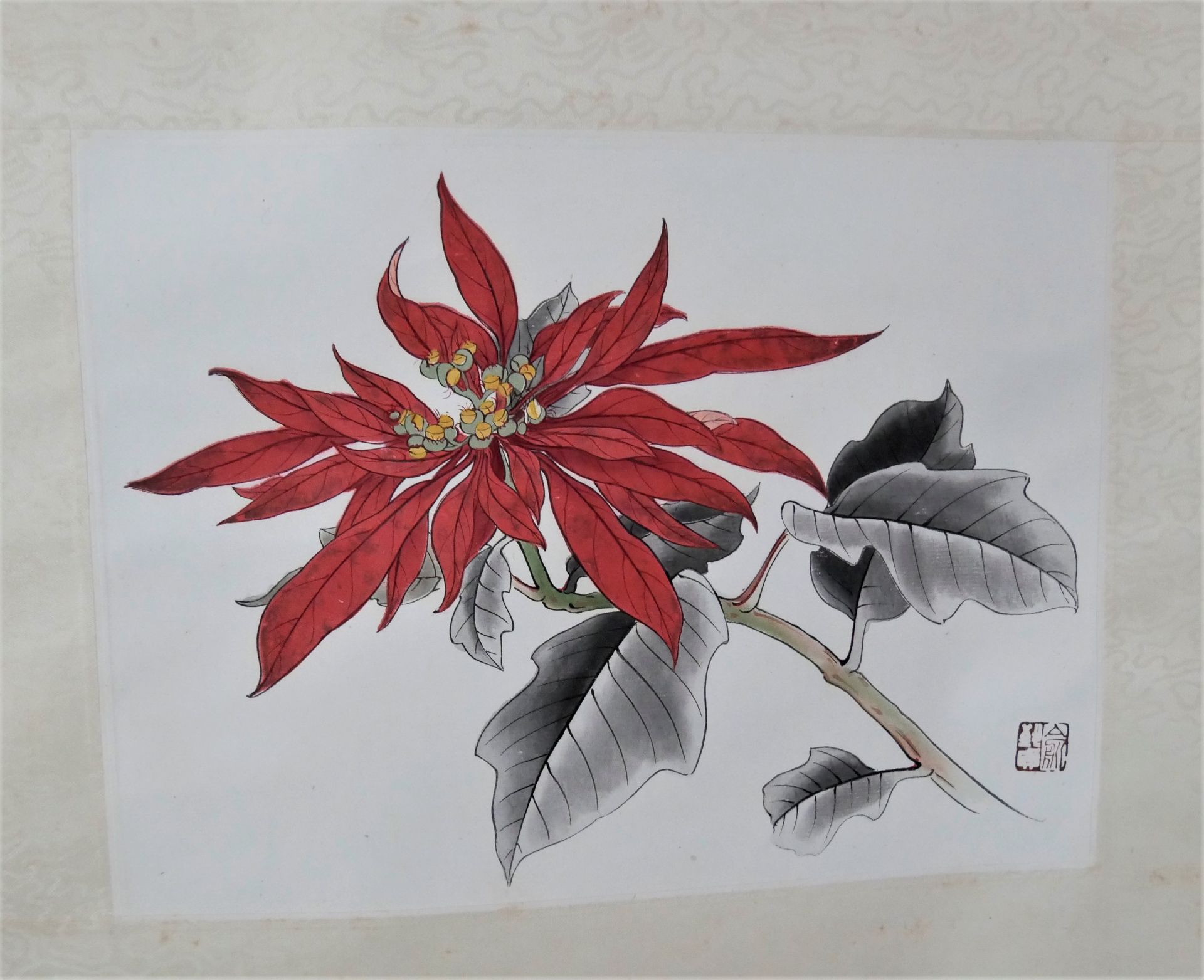 Yu Chih-chen (1965-) - Euphorbia, Aquarell auf Papier, auf Rolle - Bild 2 aus 2