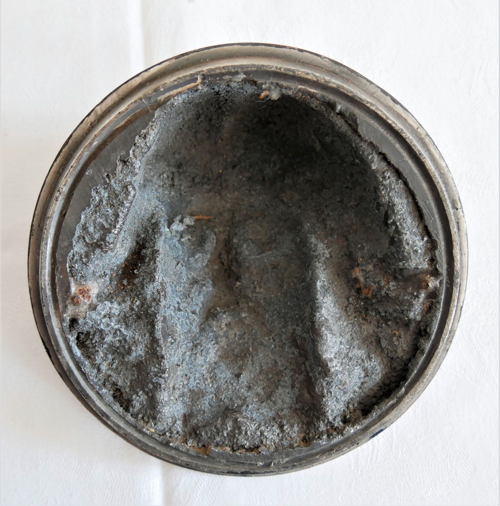 2 Zinn-Reliefbilder, Jesus & Madonnenkopf, Durchmesser ca. 13 cm, alte Stücke - Bild 4 aus 4