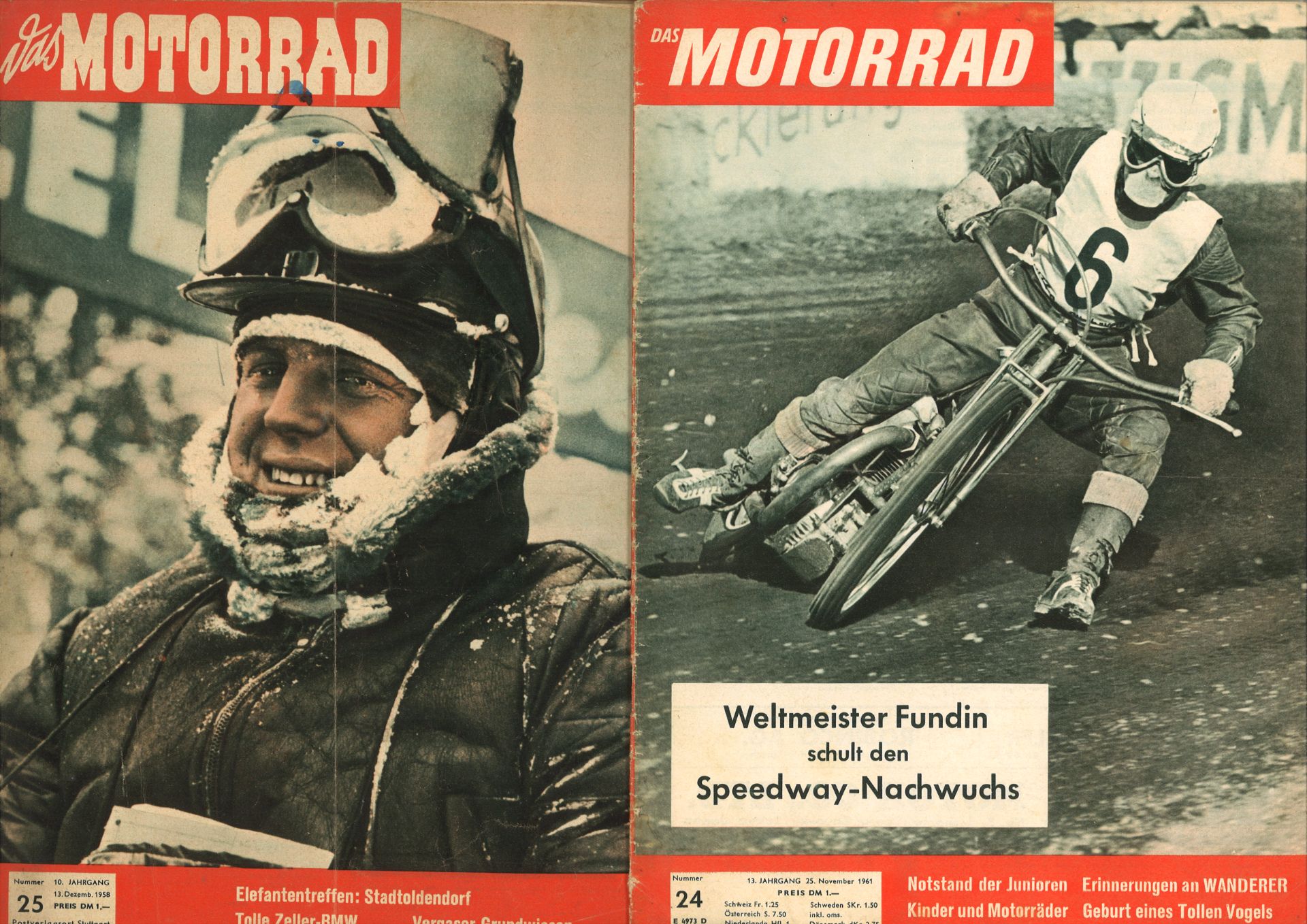Das Motorrad, Magazin, hier 10. Jahrgang, 1958, Nr. 25 und 26, 13. Jahrgang 1961 Nr. 24 und 47, - Bild 2 aus 4