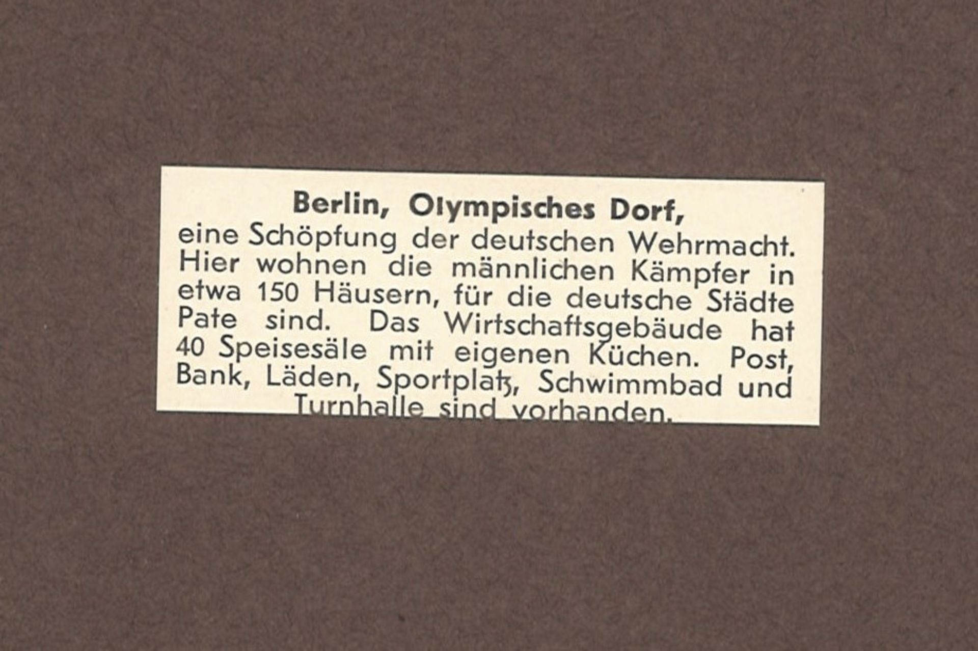 Deutsches Reich, R - Brief Berlin (Klein) Olympisches Dorf mit Olympia - Zsdr. W 110 und - Image 3 of 3