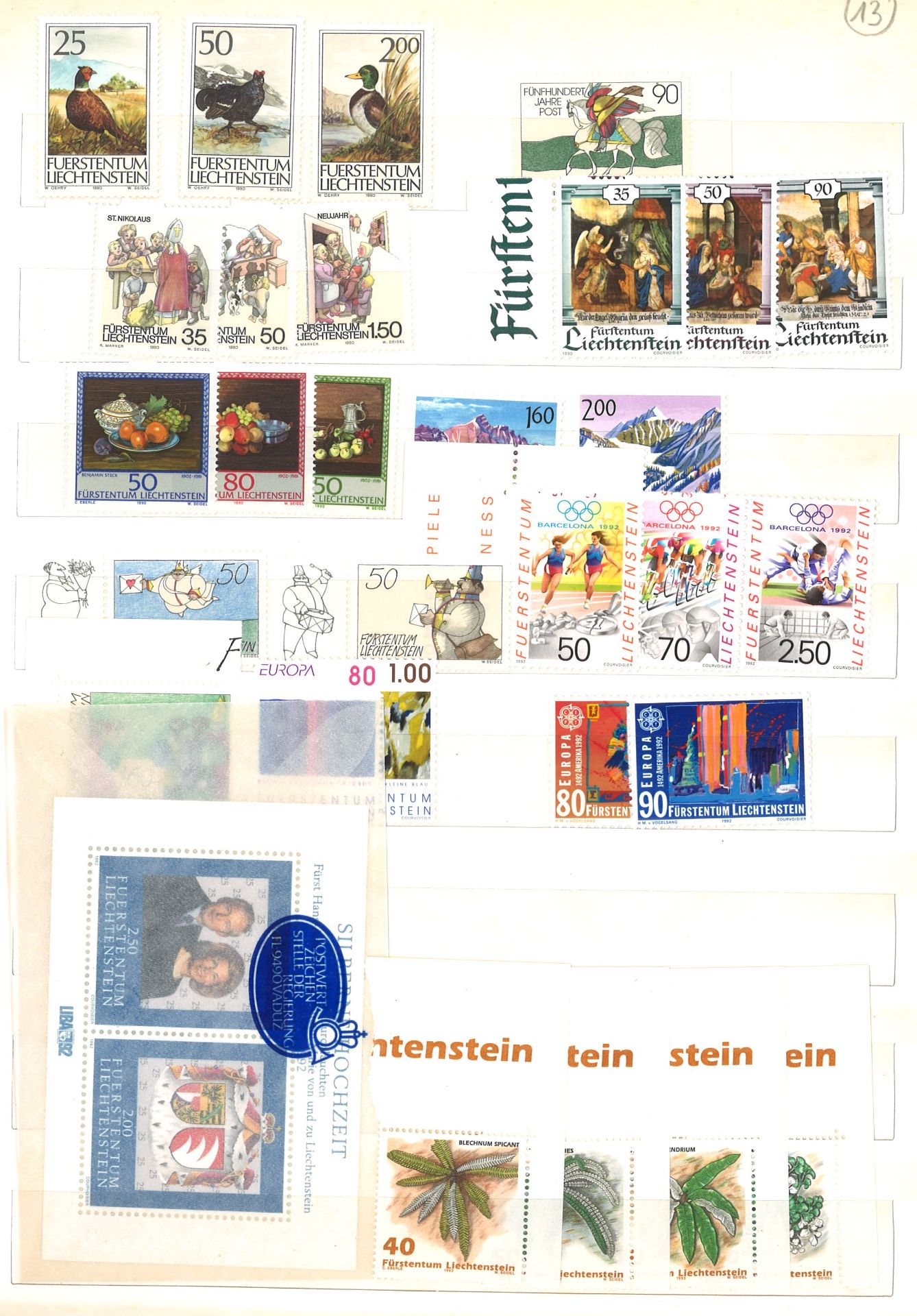 Fürstentum Liechtenstein, Teilsammlung, meist postfrisch, dabei Nominale. Hoher Einstandspreis ( - Image 8 of 9