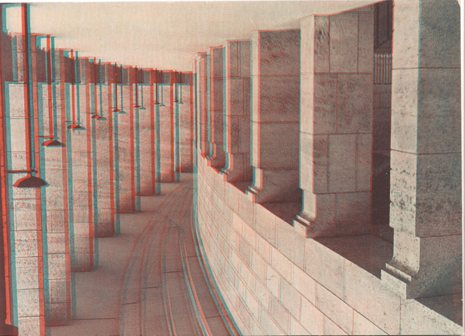 Olympiade 1936, 3D - Postkarte (Plastereoskop), Verlag Dreyer, "Olympia - Stadion - äußerer