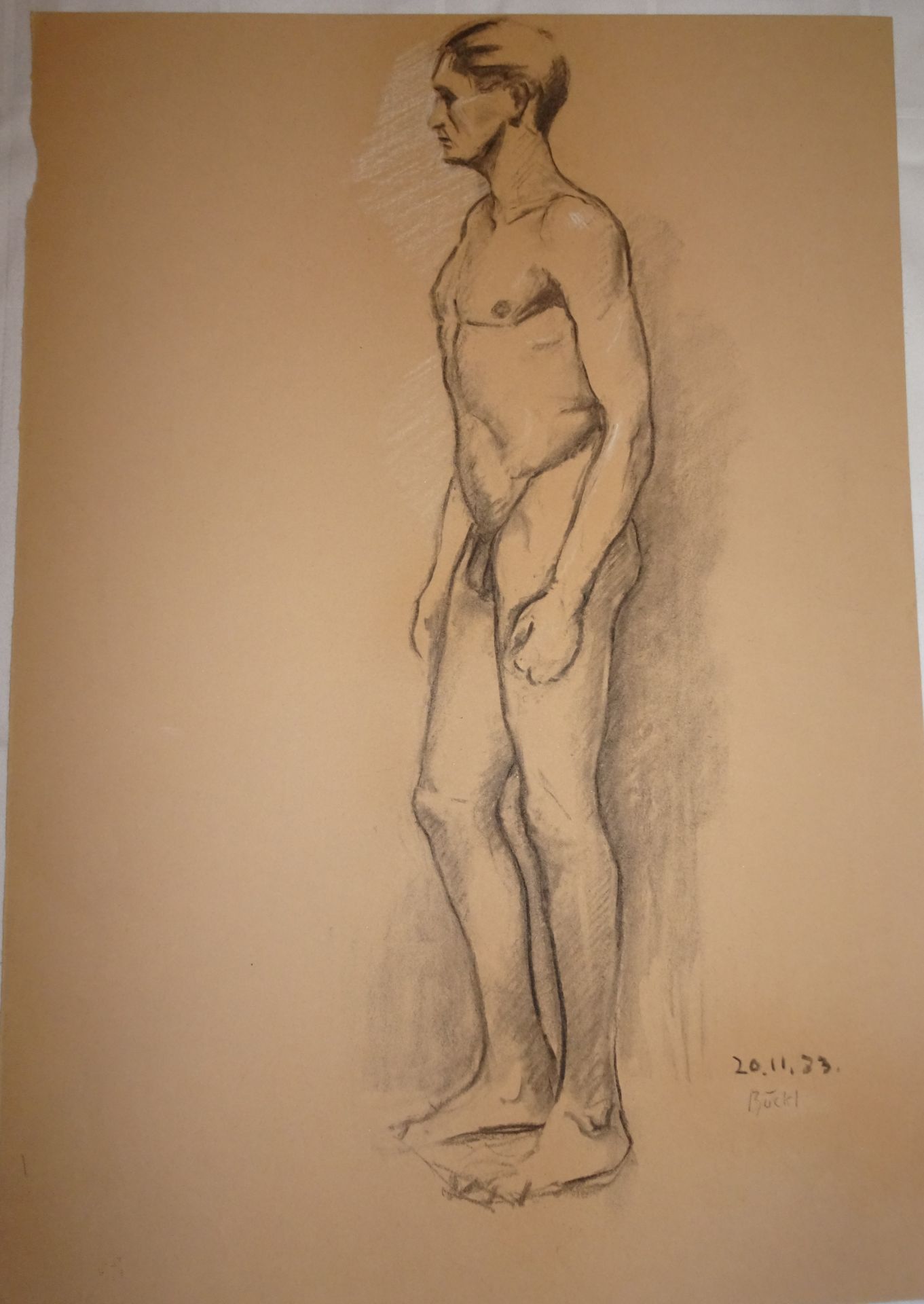 Herbert Böckl (1894-1966), "Männerakt", rechts Signatur 20.11.33 Böckl. Maße: Höhe ca. 50 cm,
