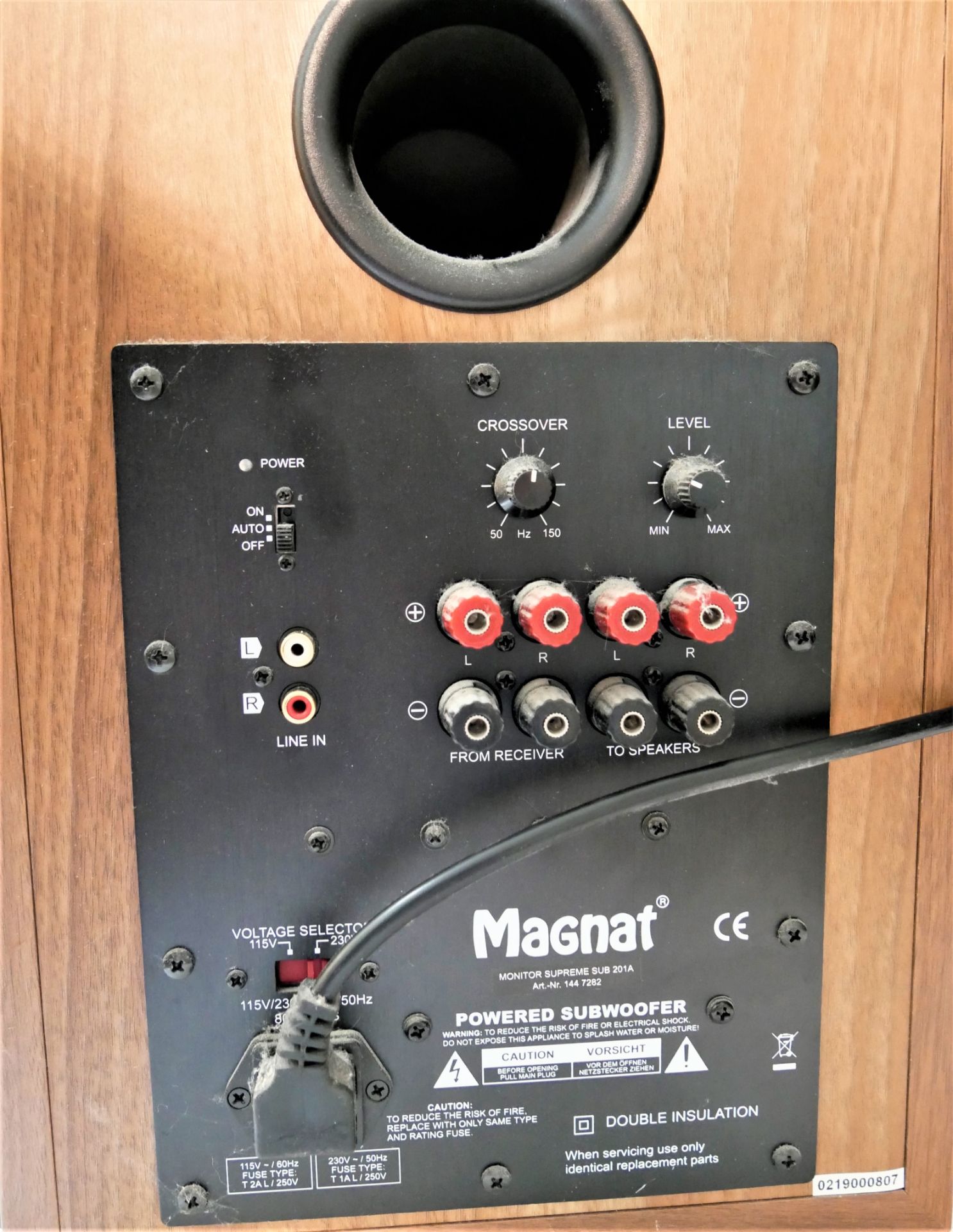 Magnat Powered Subwoofer, Monitor Supreme SUB 201A, Art. Nr. 144 7282. Gebraucht, Funktion nicht - Image 2 of 2