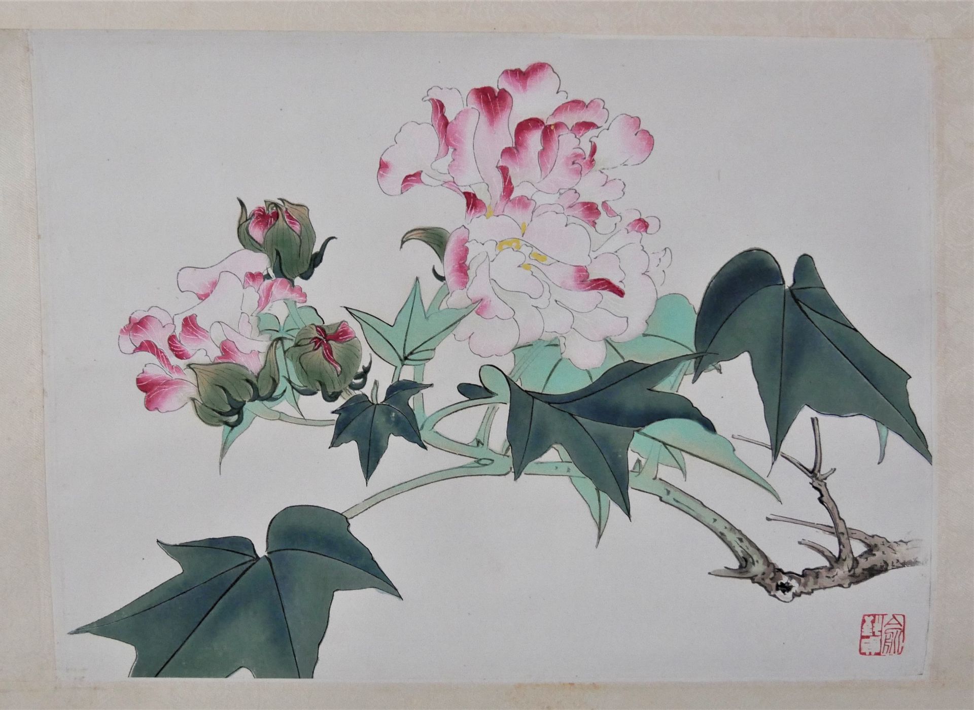 Yu Chih-chen (1965-) - Hibiscus, Aquarell auf Papier, auf Rolle. - Bild 2 aus 2