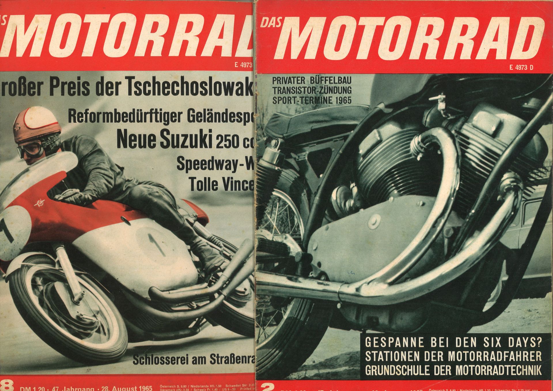 Das Motorrad, Magazin, hier 10. Jahrgang, 1958, Nr. 25 und 26, 13. Jahrgang 1961 Nr. 24 und 47,