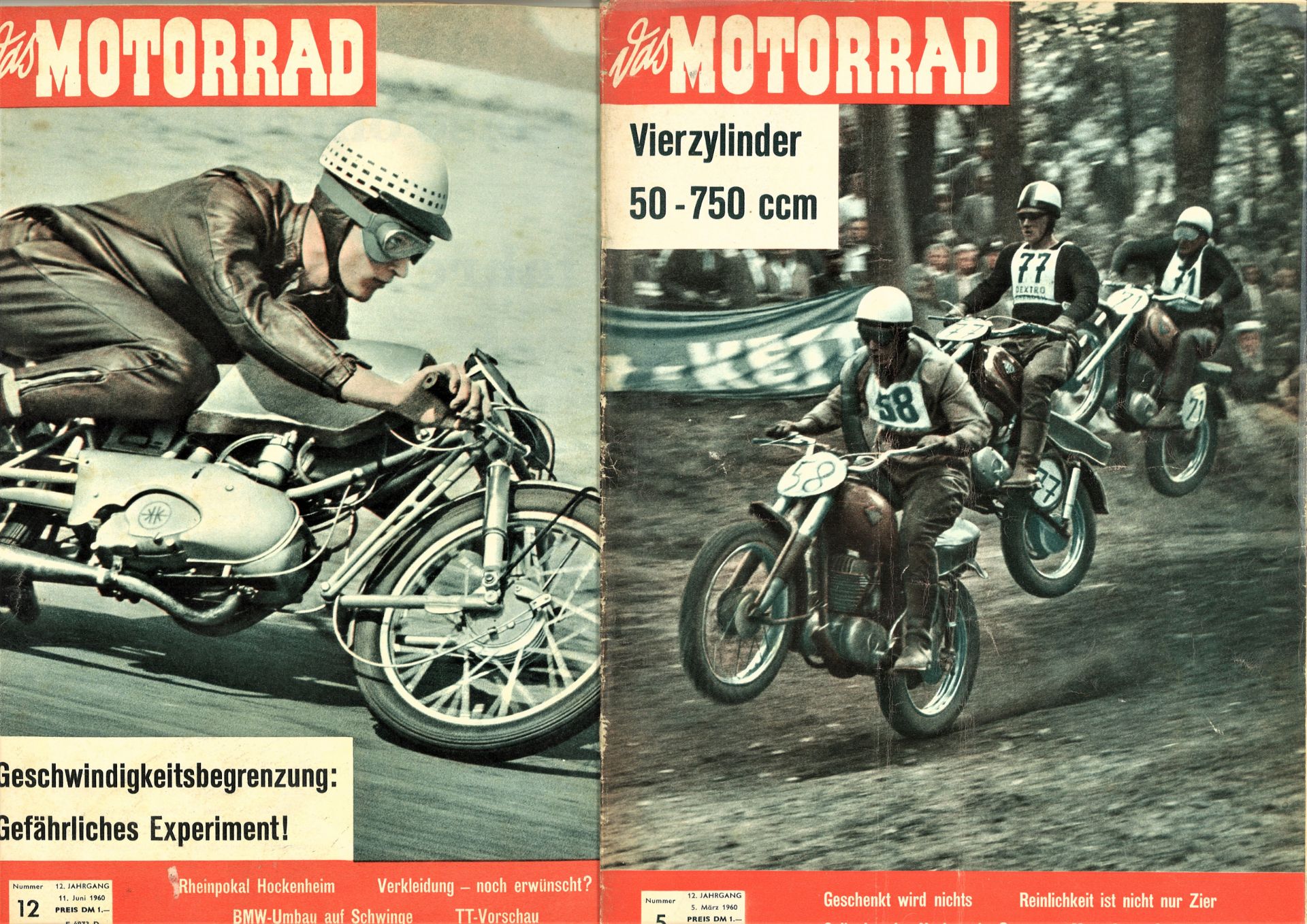 Das Motorrad, Magazin, hier 12. Jahrgang, 1960, Nr. 5, 12, 18, 21, 22, 24, 25 und 26