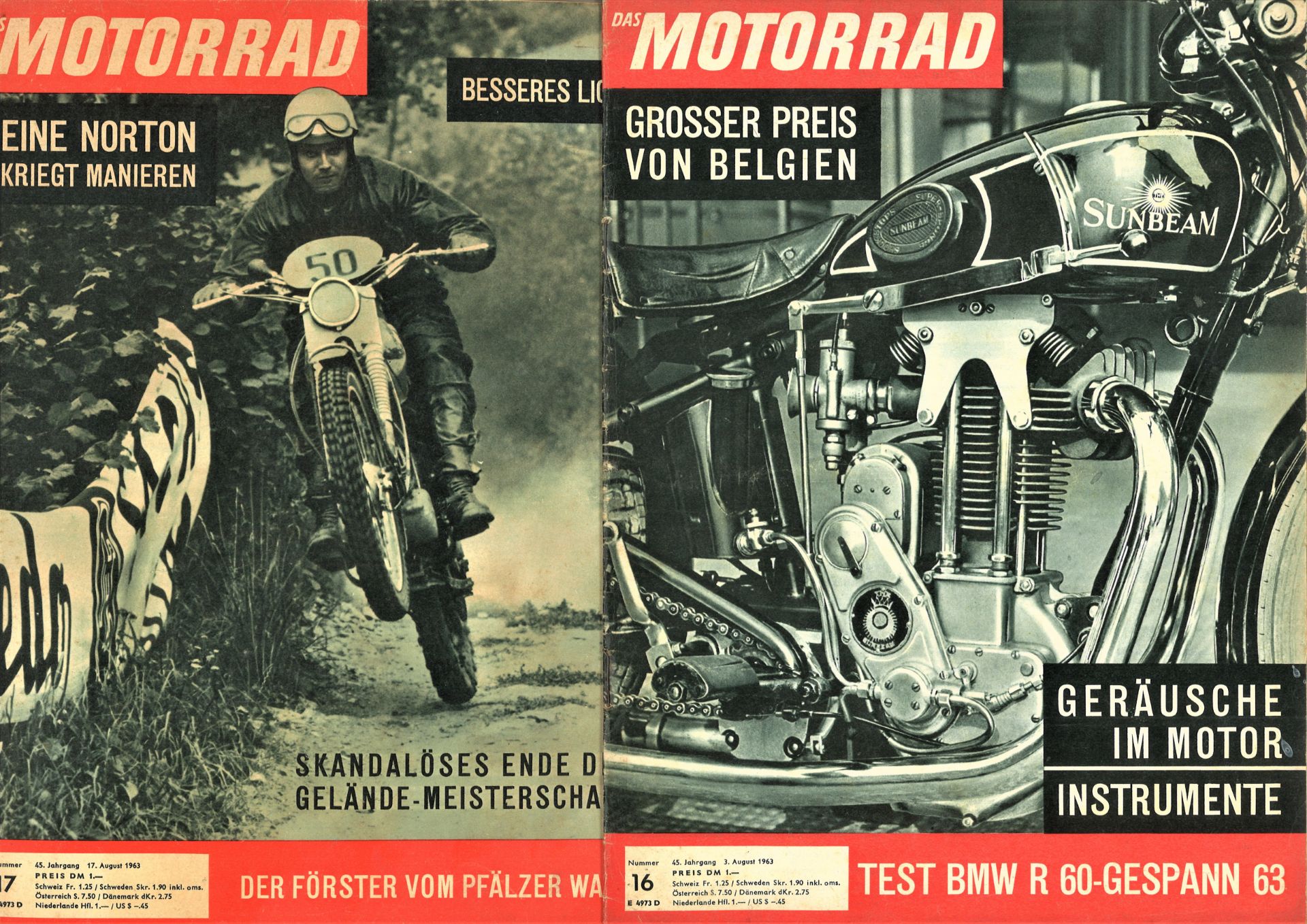 Das Motorrad, Magazin, hier 45. Jahrgang, 1963, Nr. 16 - 20