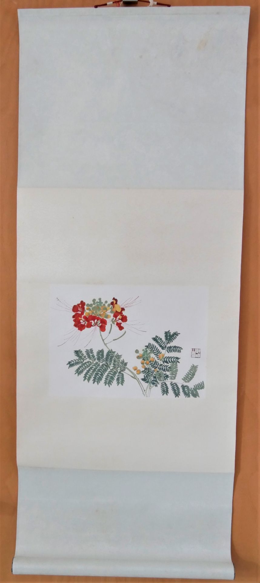 Yu Chih-chen (1965-) - Phoenix Flower, Aquarell auf Papier, auf Rolle.