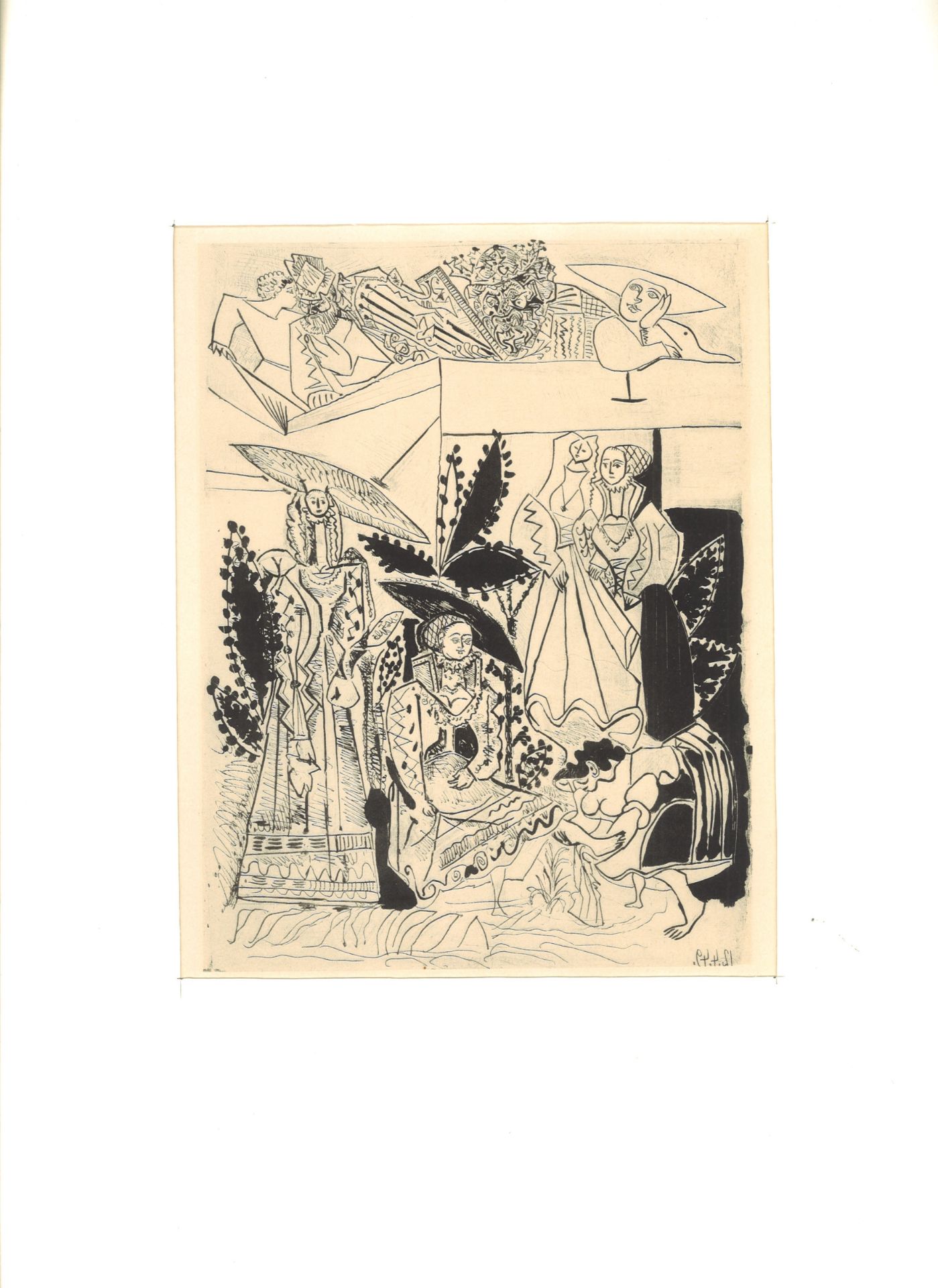 Pablo Picasso (1881-1973) "David et Bethsabée", Lithographie, Verlag Mourlot, Sauret Paris 1950.