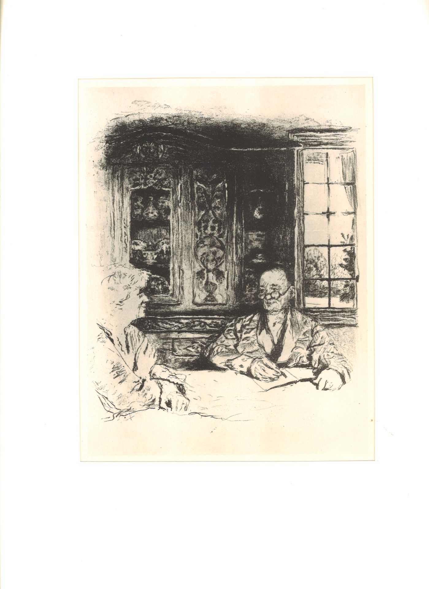 Edourd Vuillard (1868-1940), "Le menu", Lithographie, Mourlot S. Sauret, Paris 1948. Blattmaße: