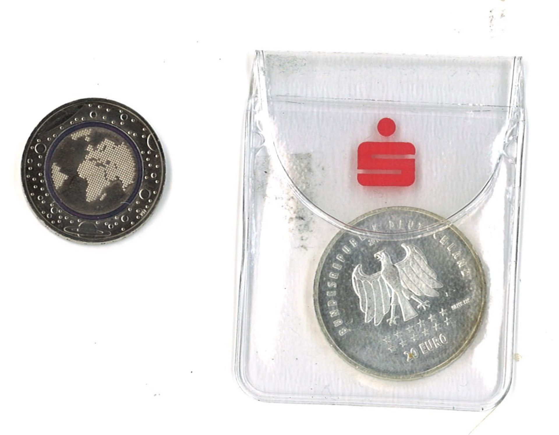 2 Münzen BRD, dabei 1 x 20 Euro 2016, sowie 1 x 5 Euro 2016 blauer Planet Prägestätte F Münzen SS/ - Image 2 of 2