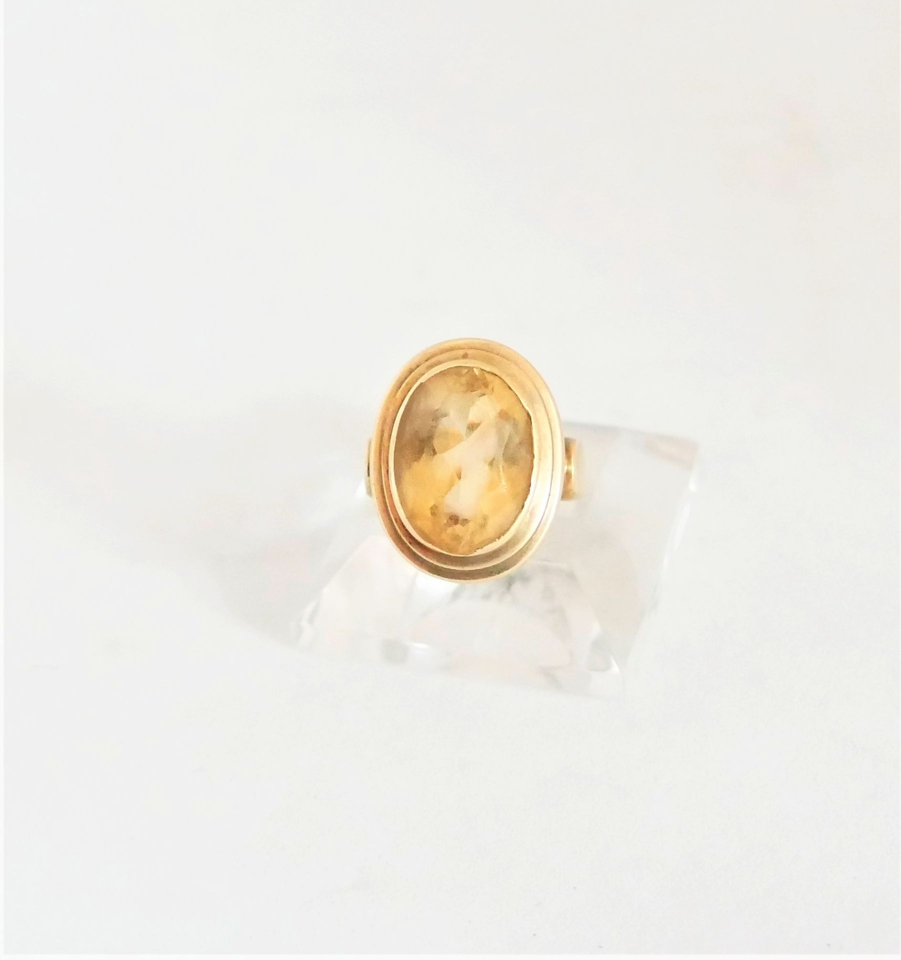 Damenring, 585er Gelbgold, besetzt mit Citrin. Ringgröße 54. Gewicht ca. 6 gr - Image 2 of 3