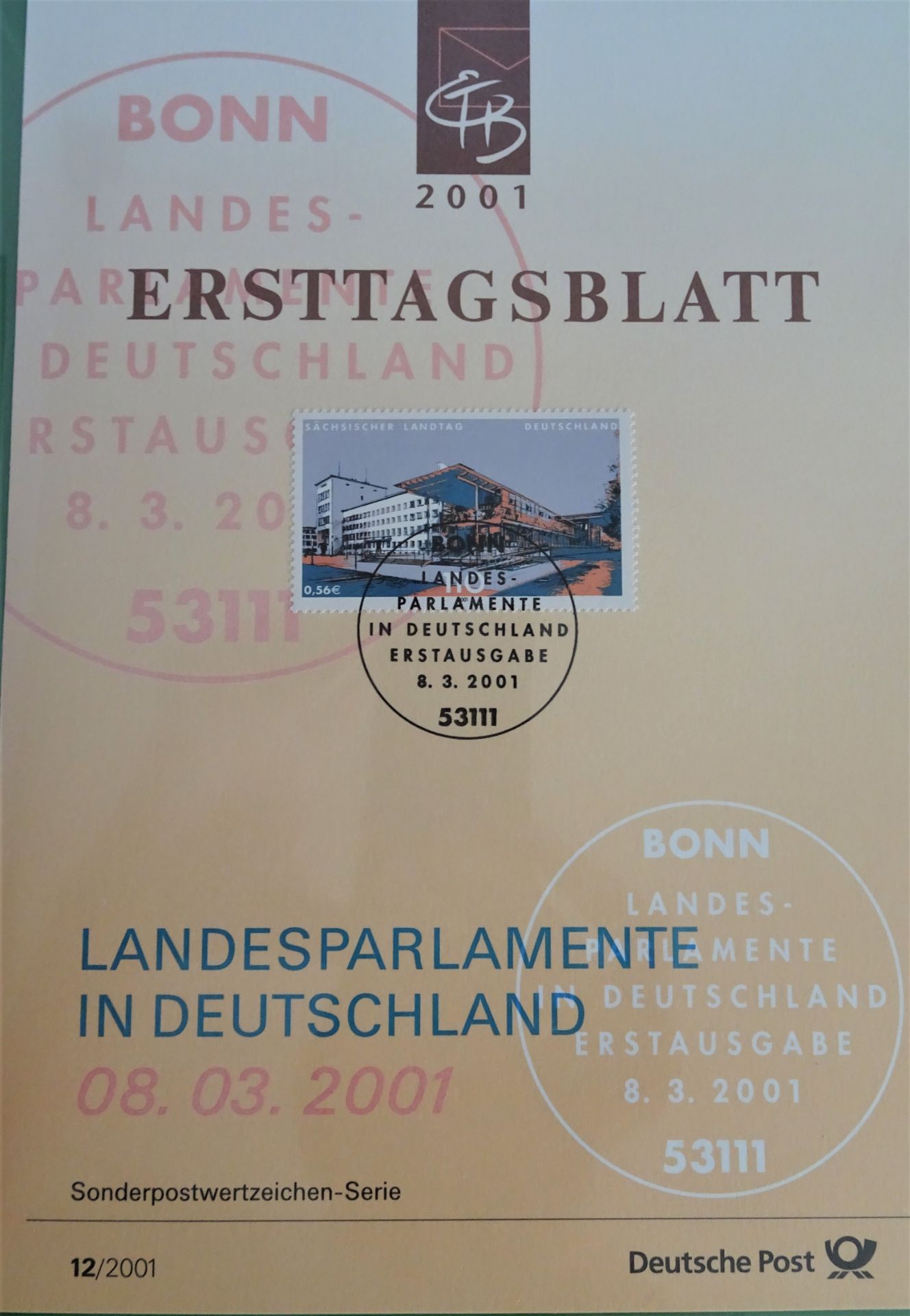 BRD Ersttagsblätter, komplett, Jahrgang 2001. Im SAFE Luxusalbum im Schuber. - Image 3 of 3